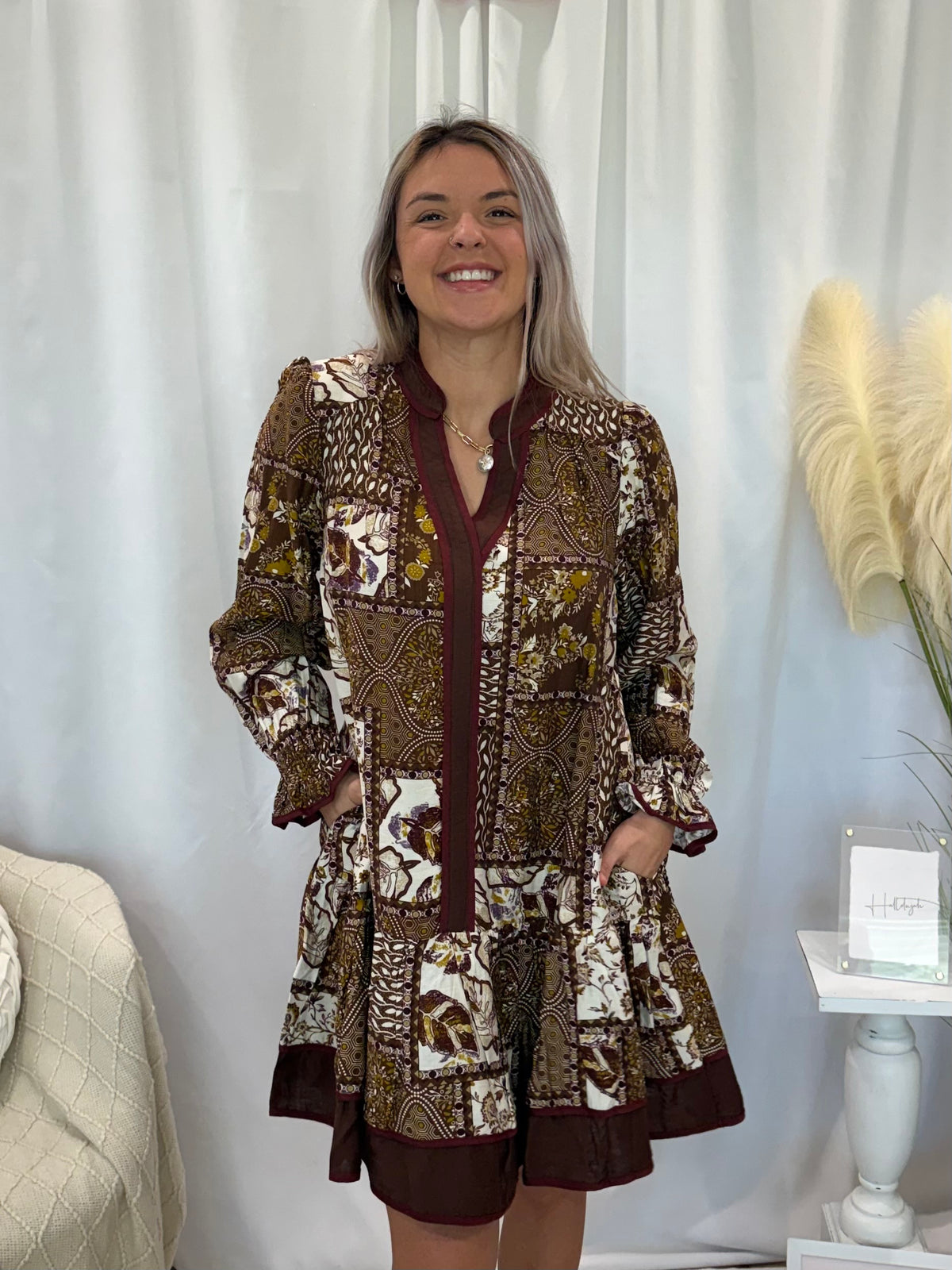 Bold in Brown Dress (Pockets!)