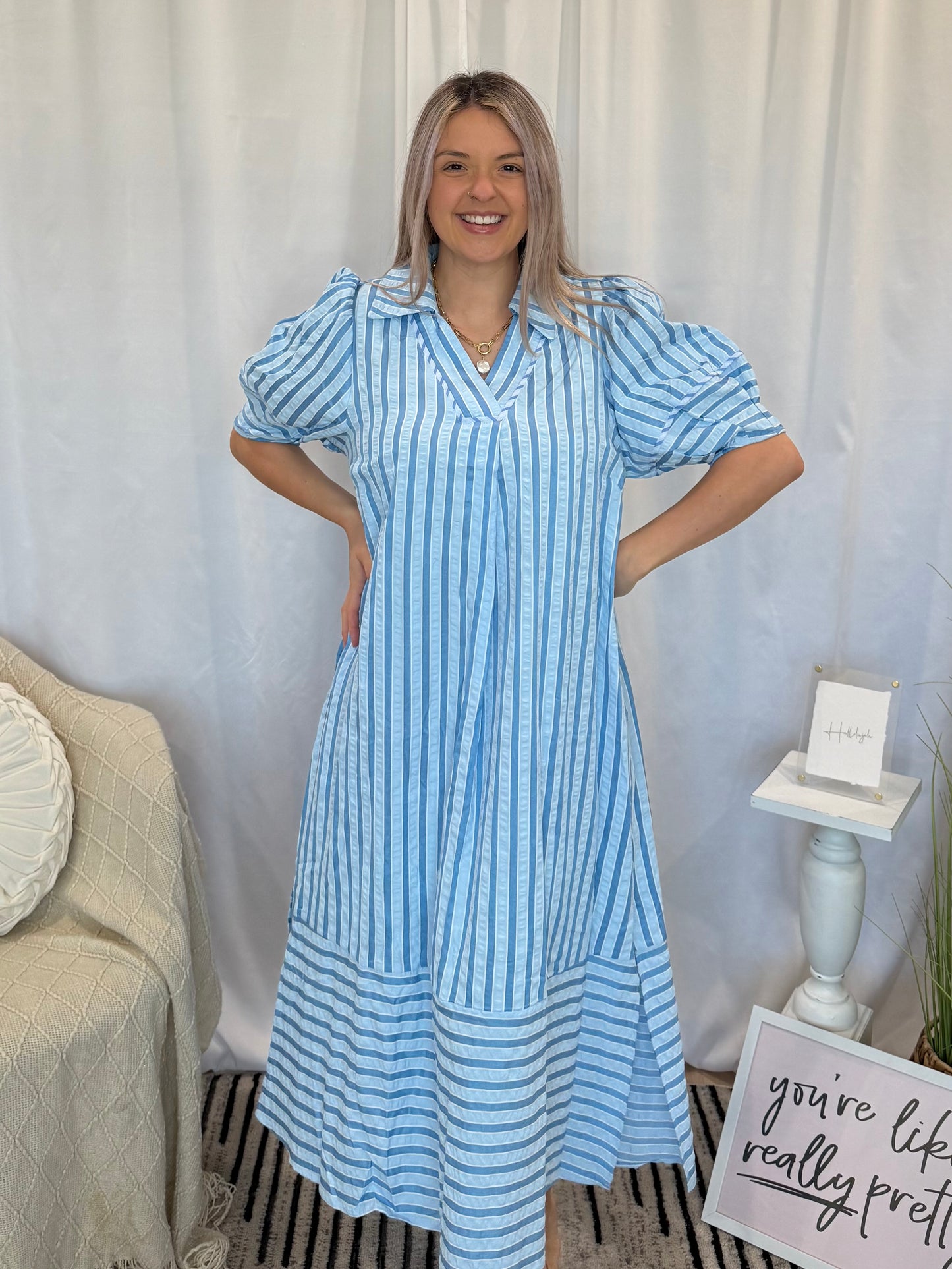 Blue Bliss Dress (Pockets!)