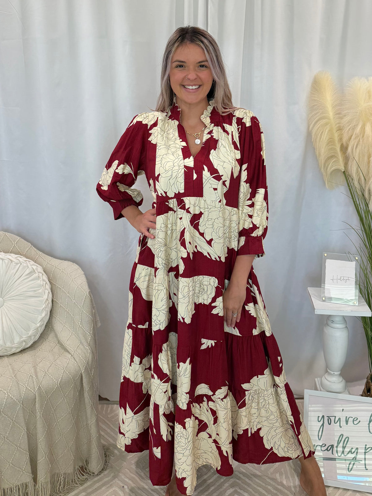 Ruby Delight Midi Dress (Pockets!)