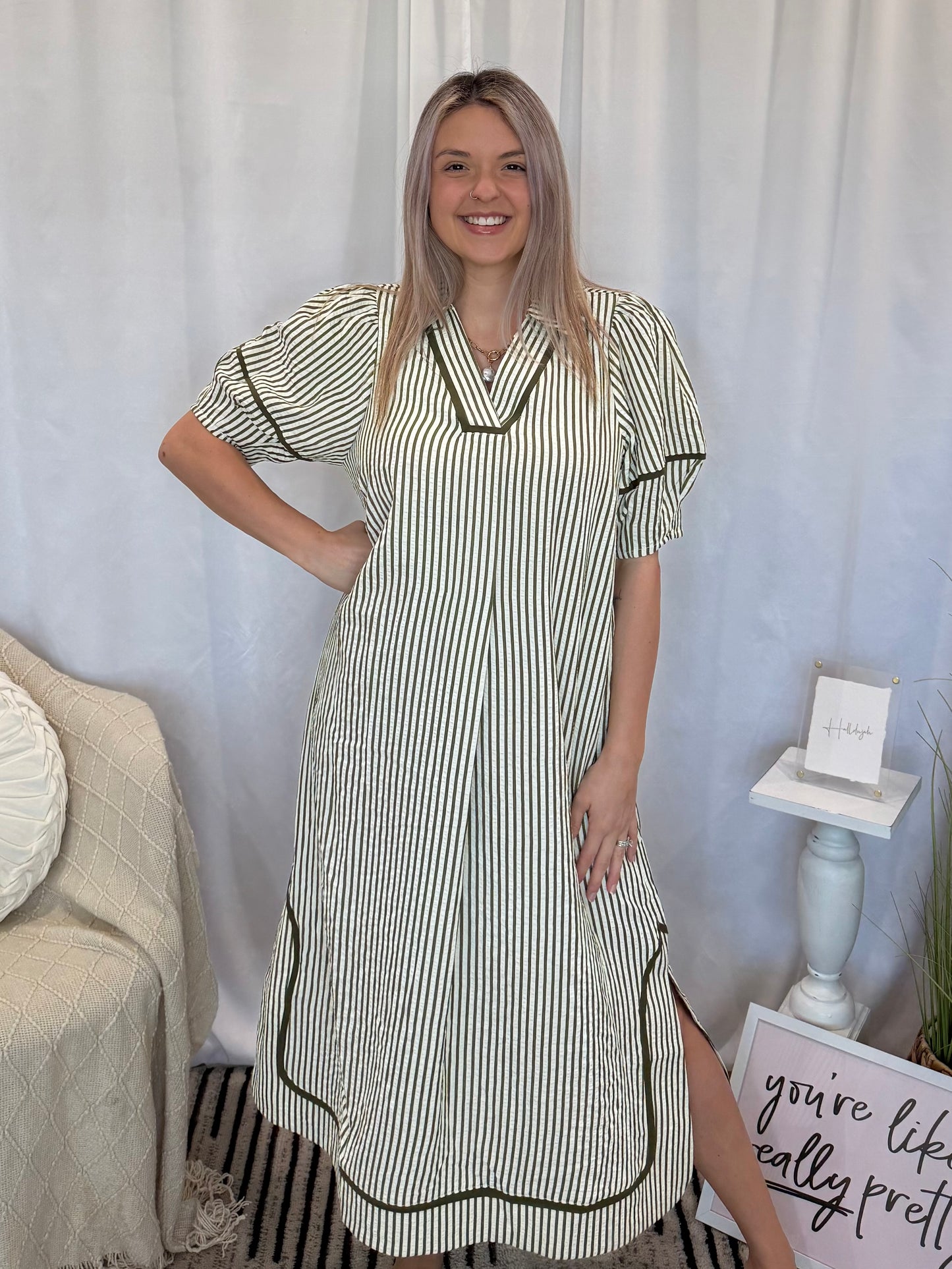 Green Vacay Dress (Pockets!)