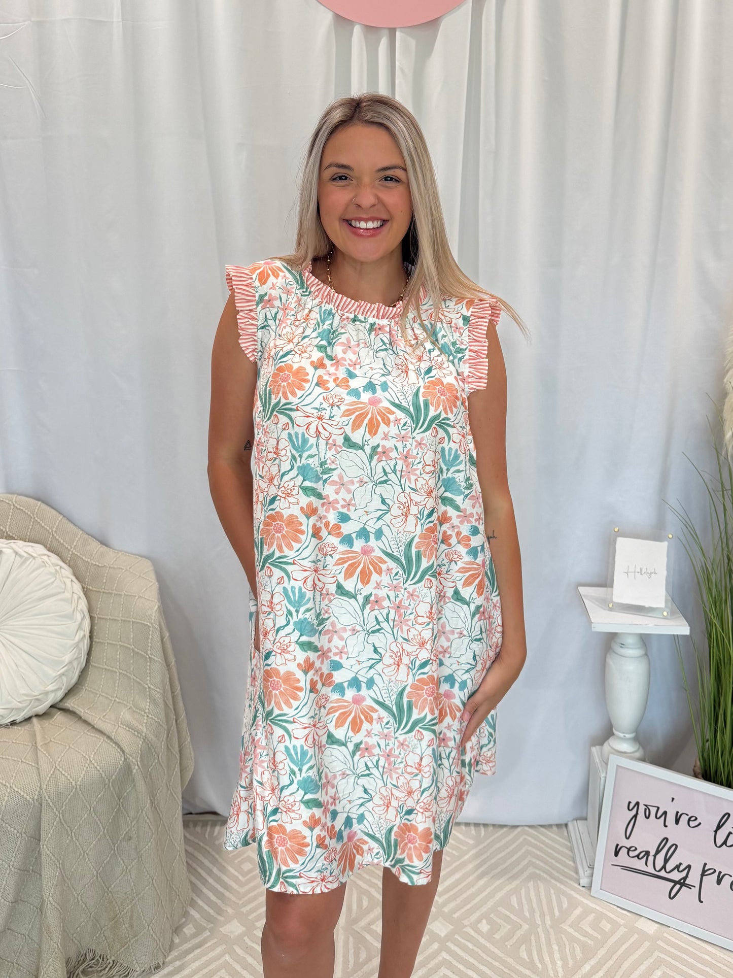 Cantaloupe Haze Dress (Pockets!)