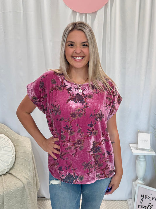 Rosy Velvet Top