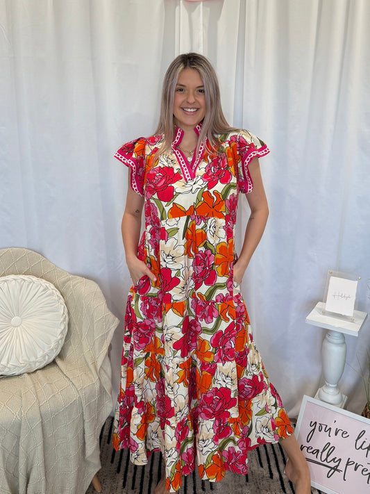 Pink Tulip Dress (Pockets!)