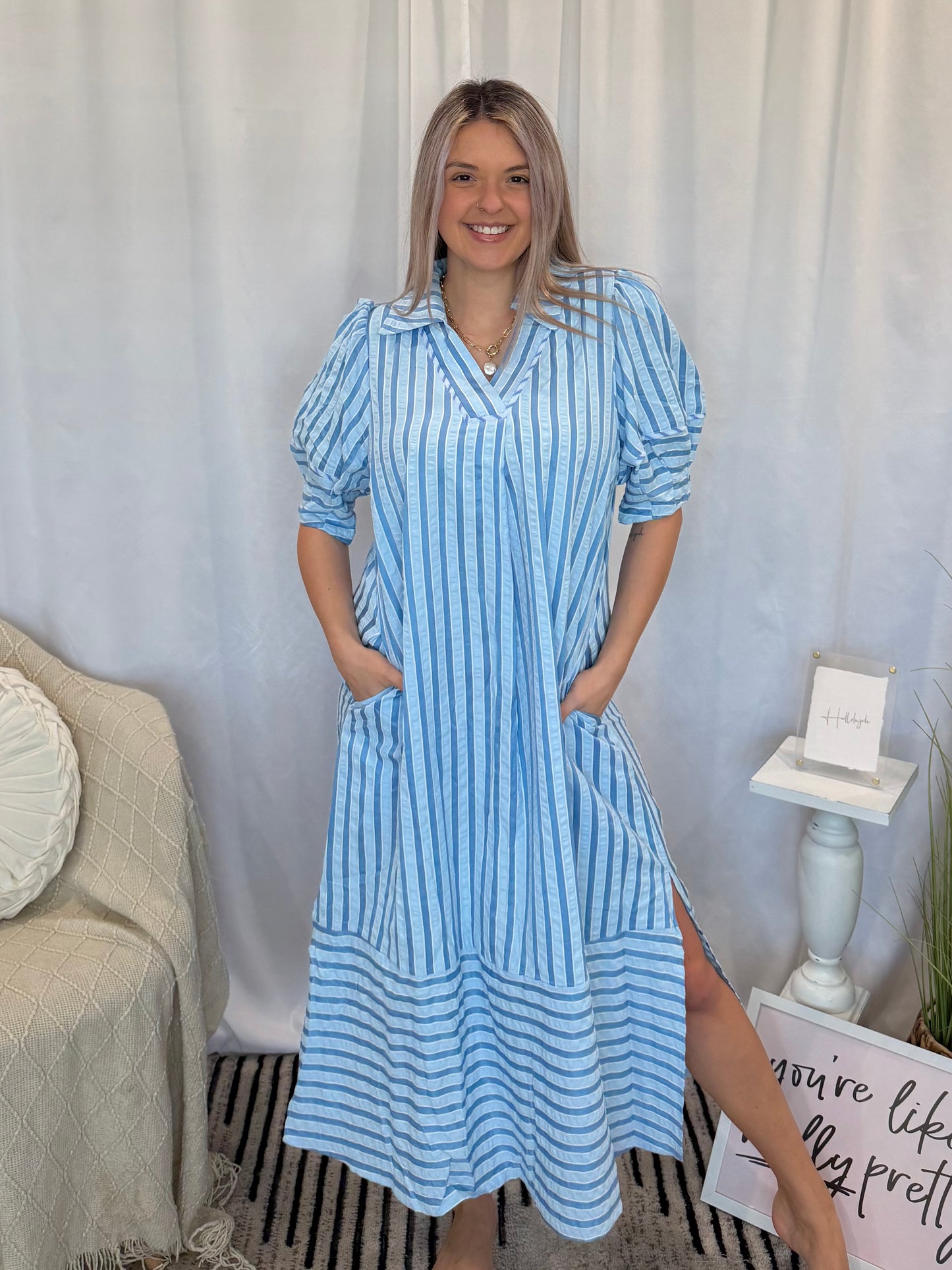 Blue Bliss Dress (Pockets!)
