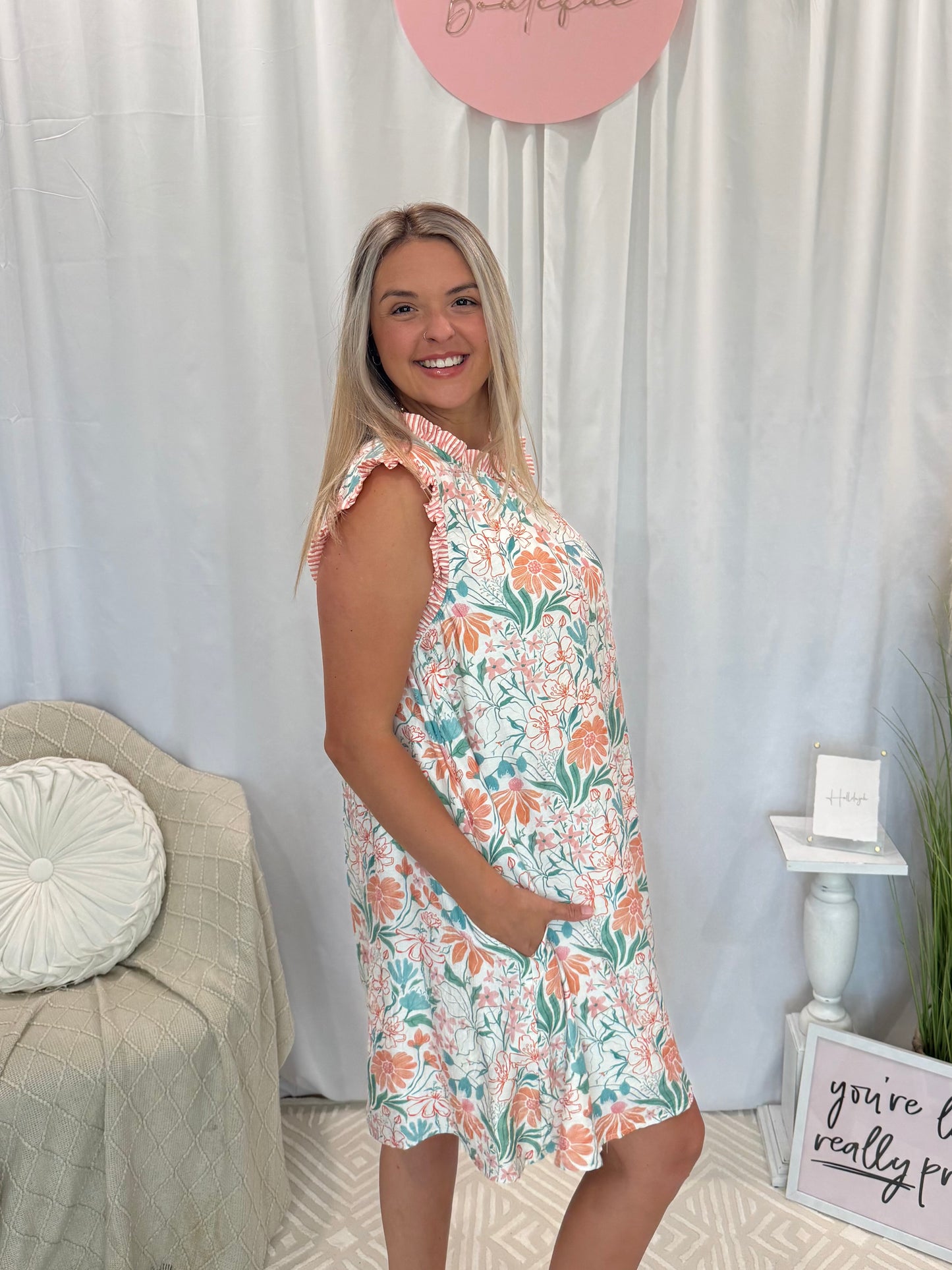 Cantaloupe Haze Dress (Pockets!)