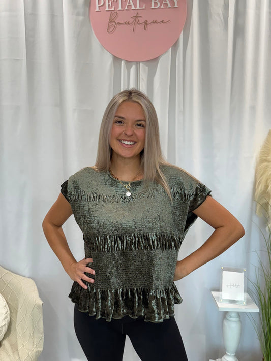 Silver Velvet Galore Top