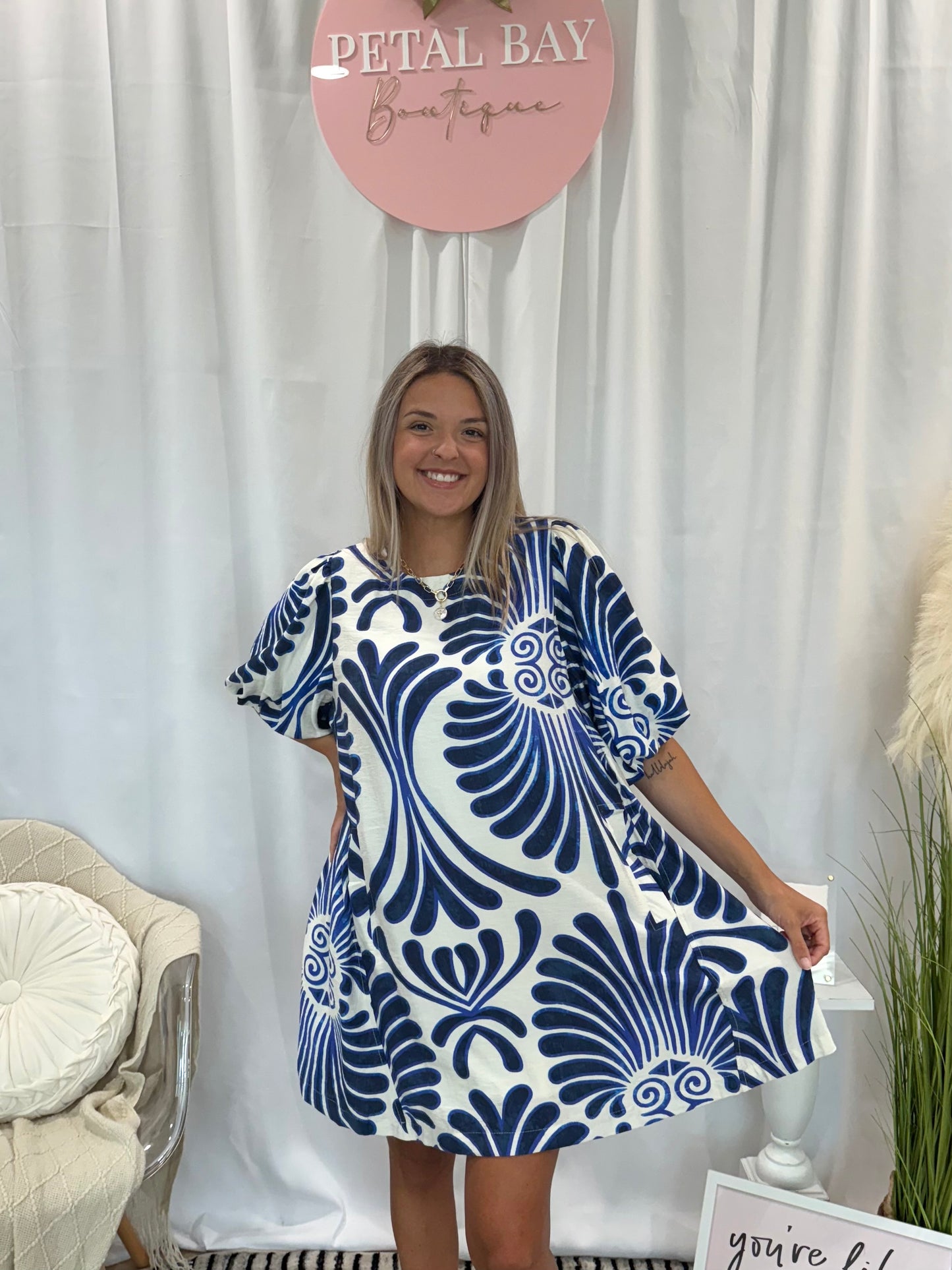 Navy Vacay Dress (Pockets!)