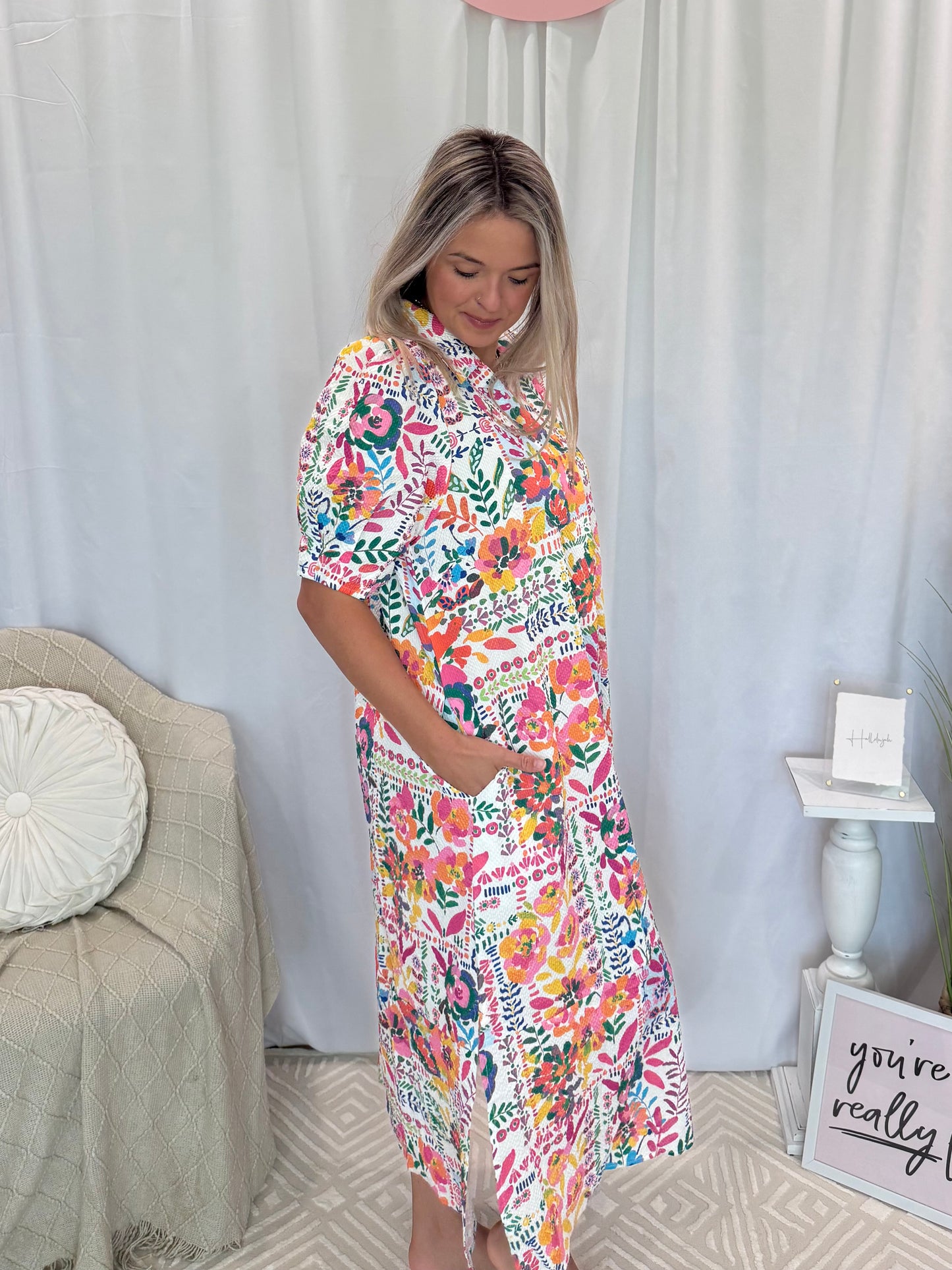 Pink & Rose Dress (Pockets!)