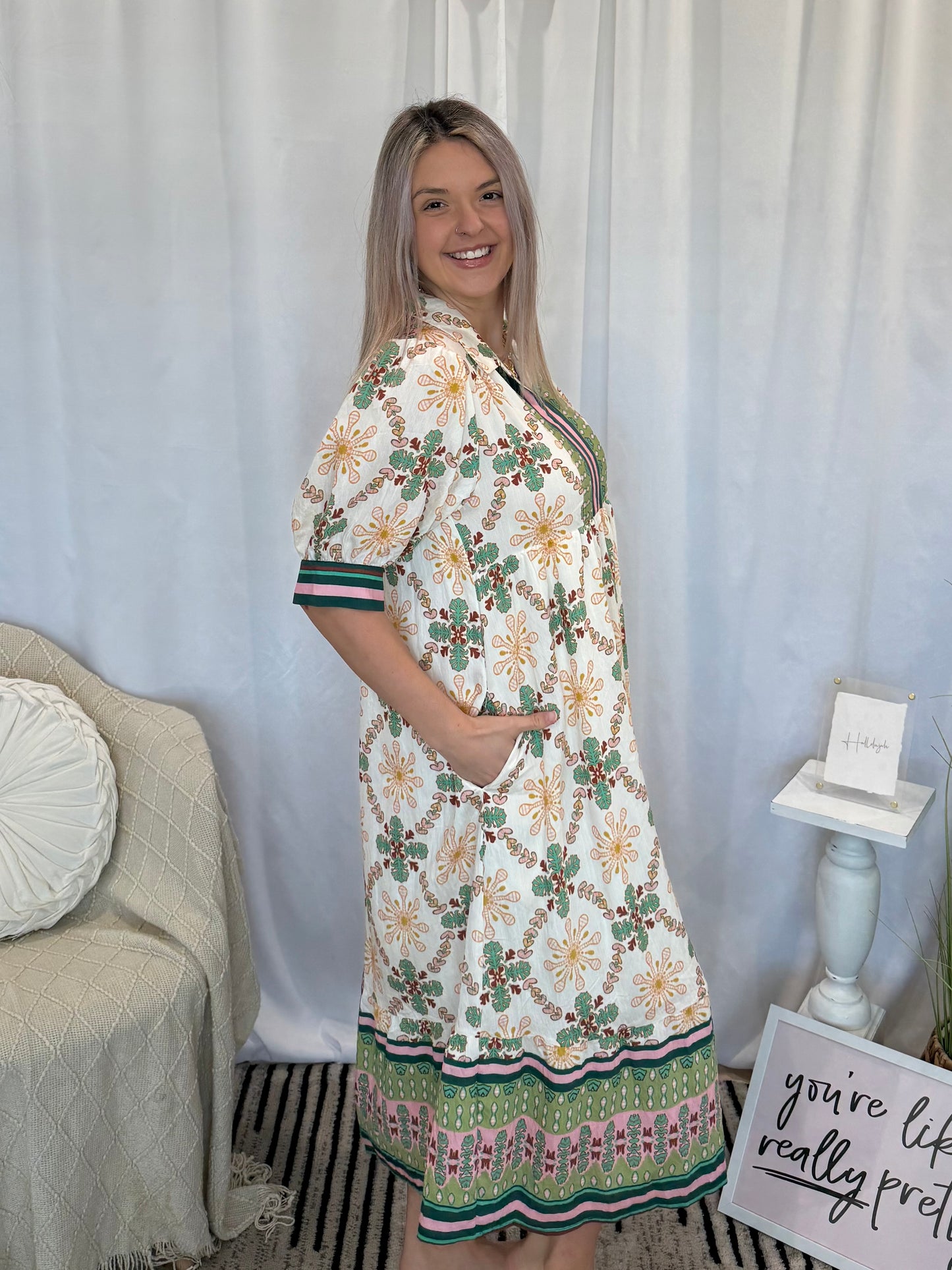 My Fav Green Midi Dress (Pockets!)