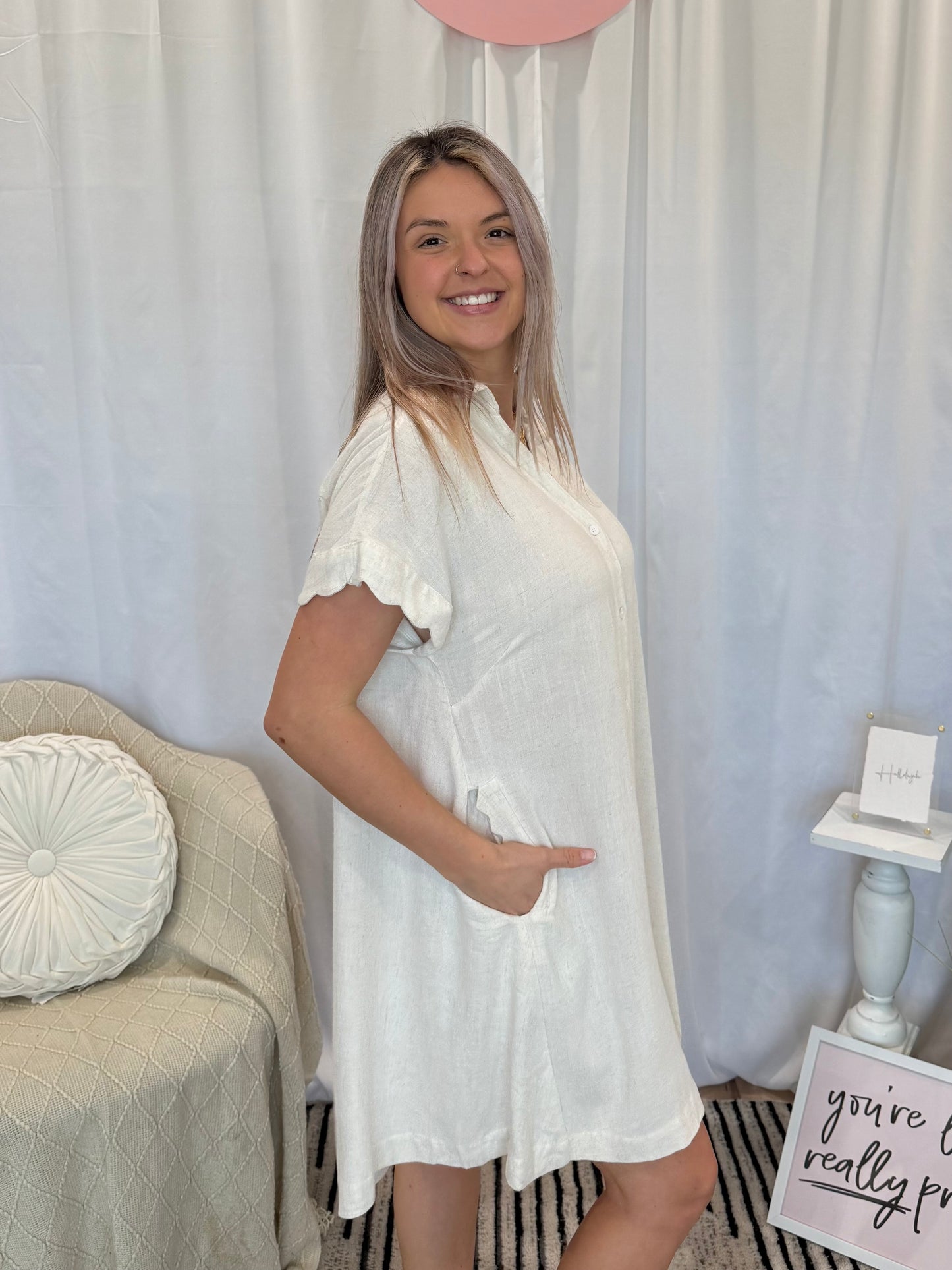 Desert Scalloped Dress (Pockets!)