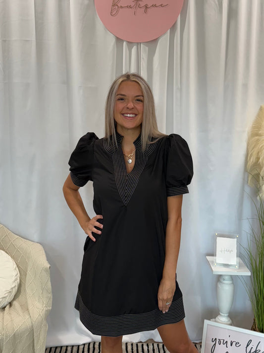 Blazing Black Luxury Dress (Pockets!)