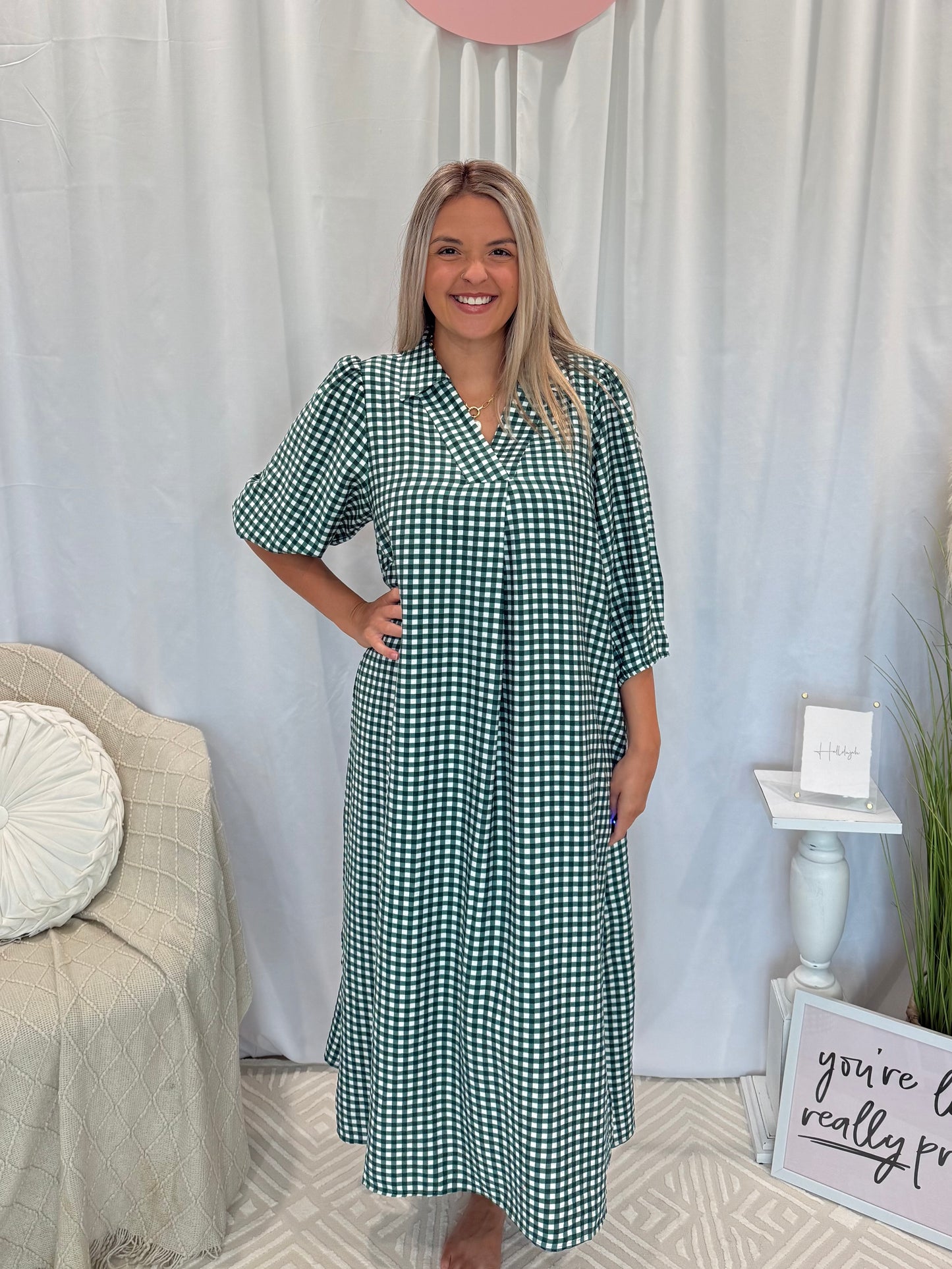 Forest Gingham Dress (Pockets!)