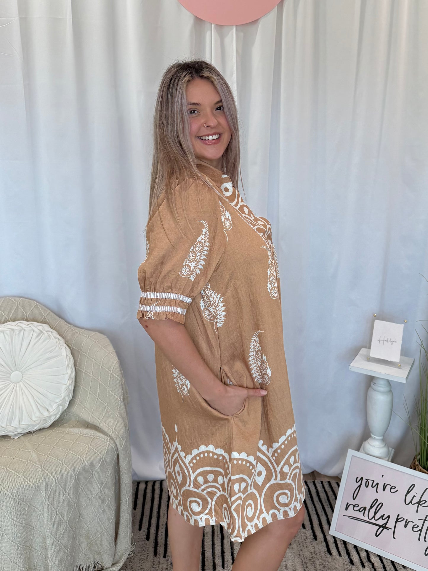Tan Love Dress (Pockets!)