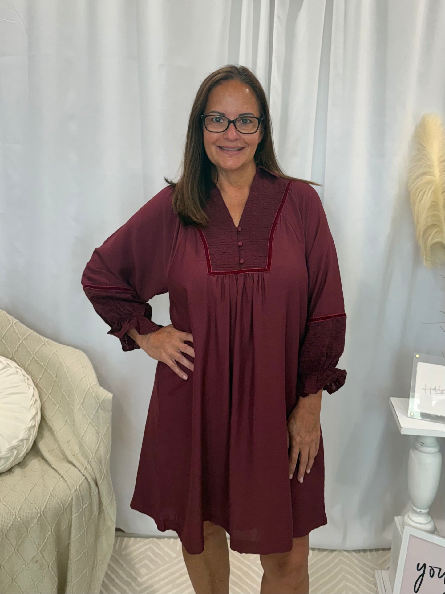 Maroon Love Dress (Pockets!)
