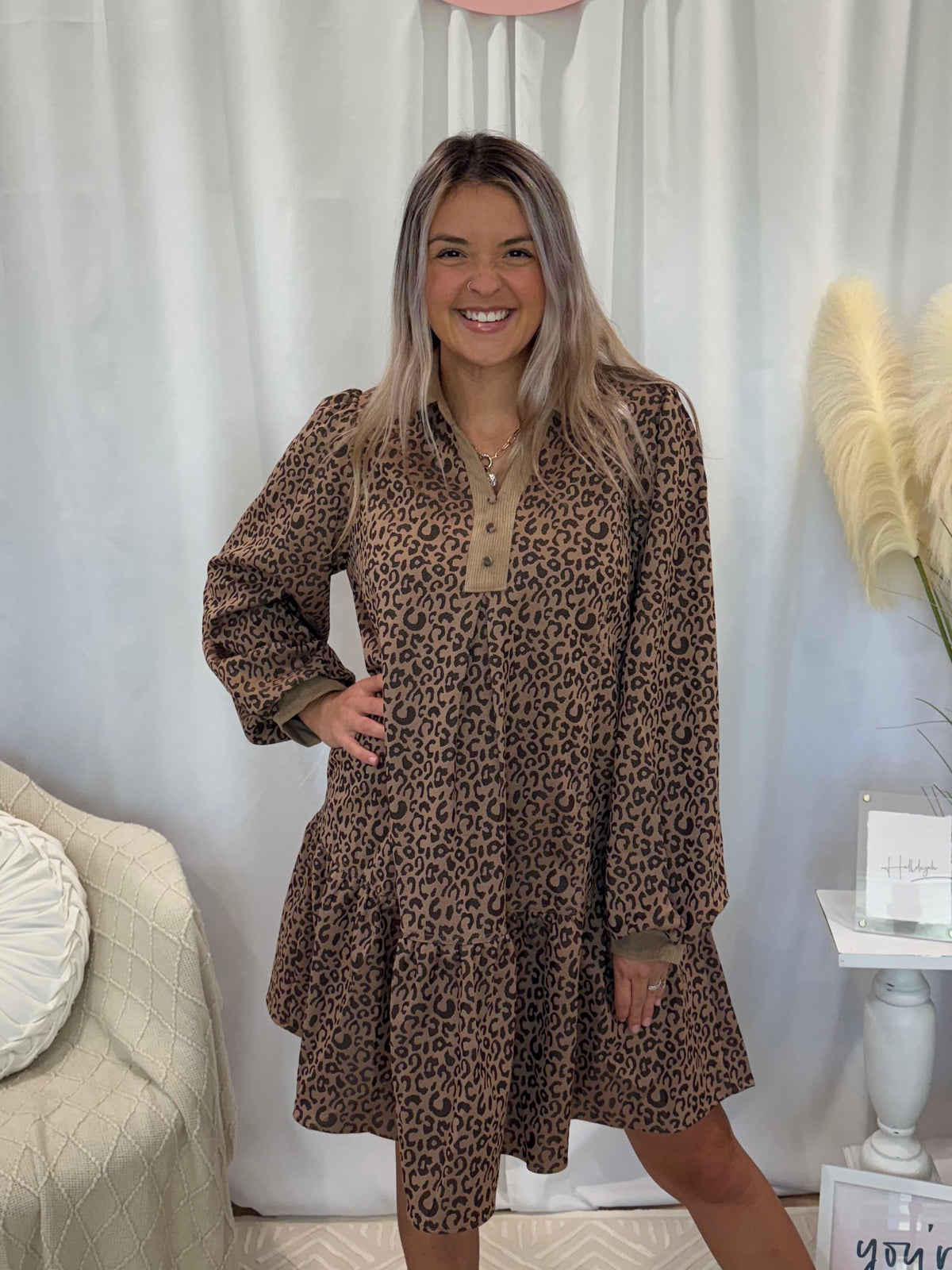 Brown Cheetah Dress (Pockets!)