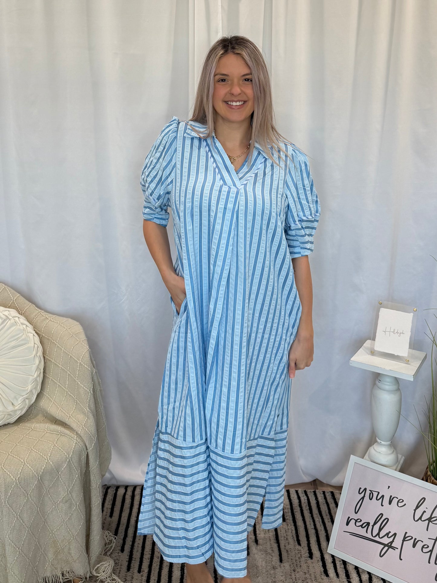 Blue Bliss Dress (Pockets!)