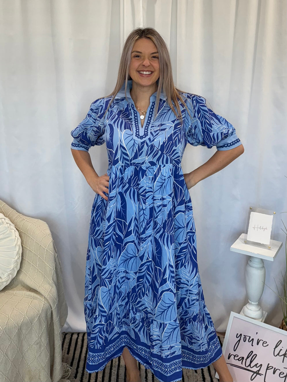 Beautiful Blue Hawaiian Dress – Petal Bay Boutique