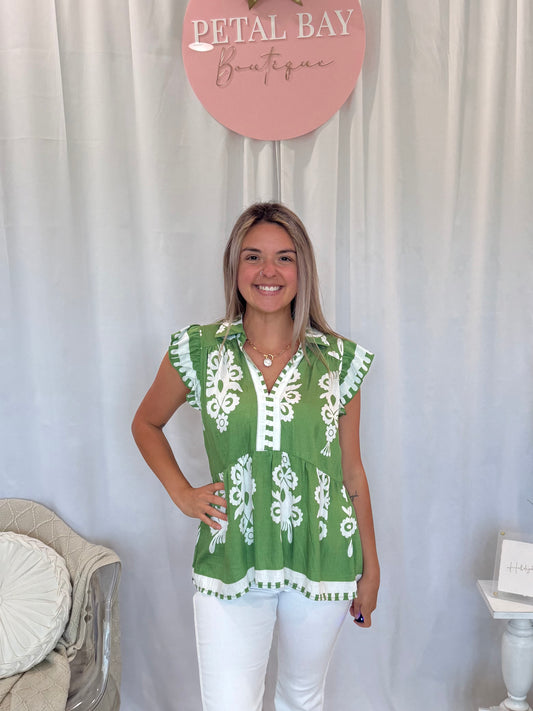 Green Nola Top