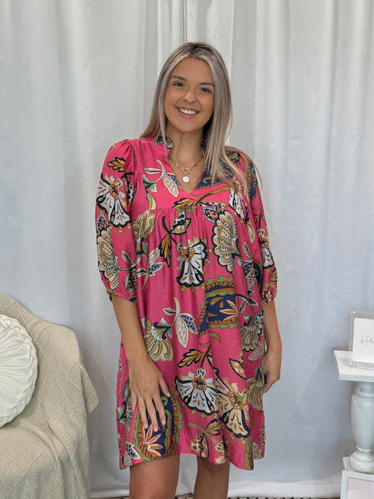 Leafy Pink Dress