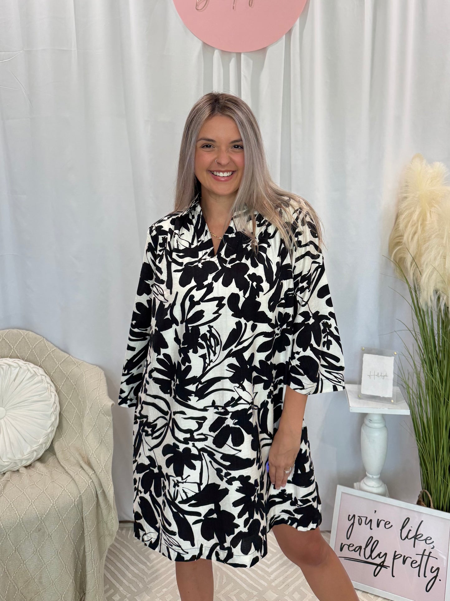 Fun and Flowy Black Dress (Pockets!)