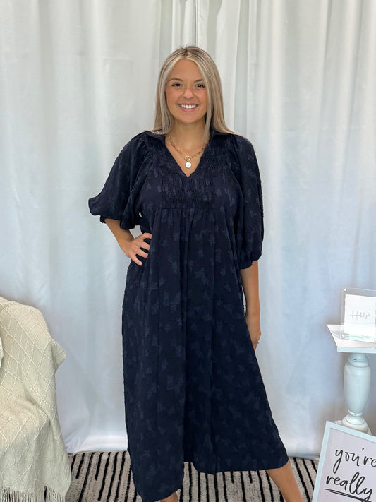 Navy Twist Dress