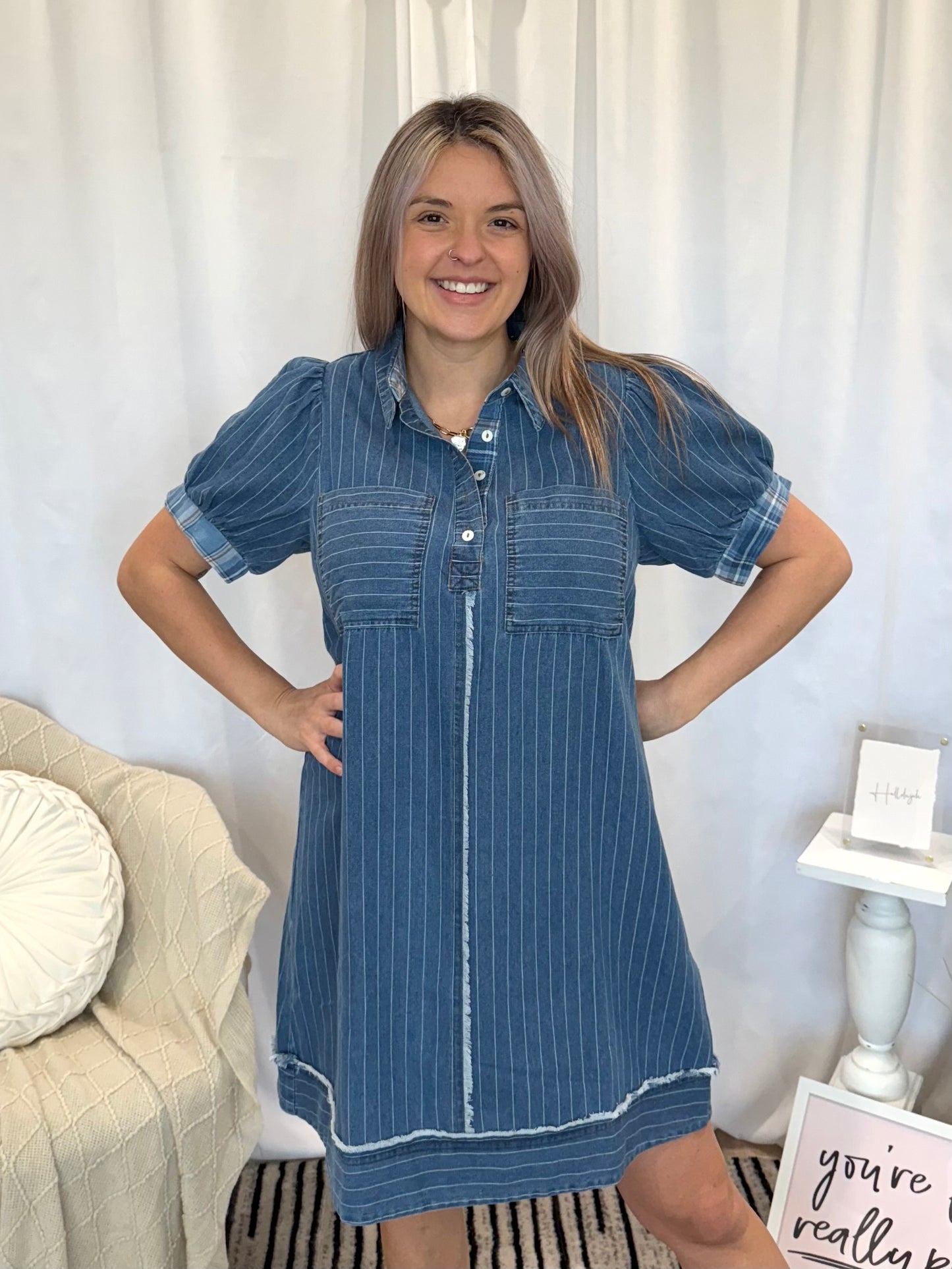 Dark Blue Agave Denim Dress