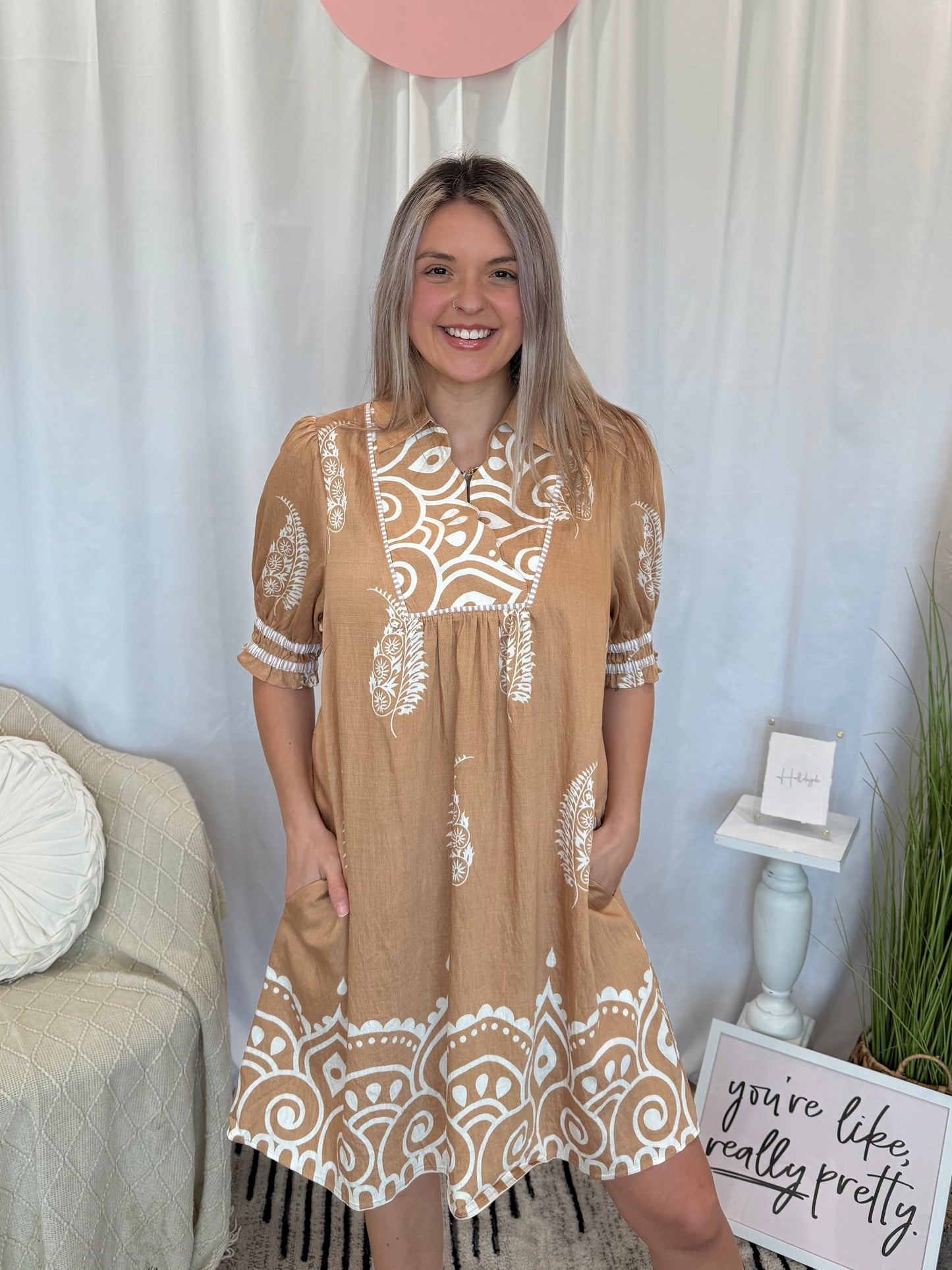 Tan Love Dress (Pockets!)