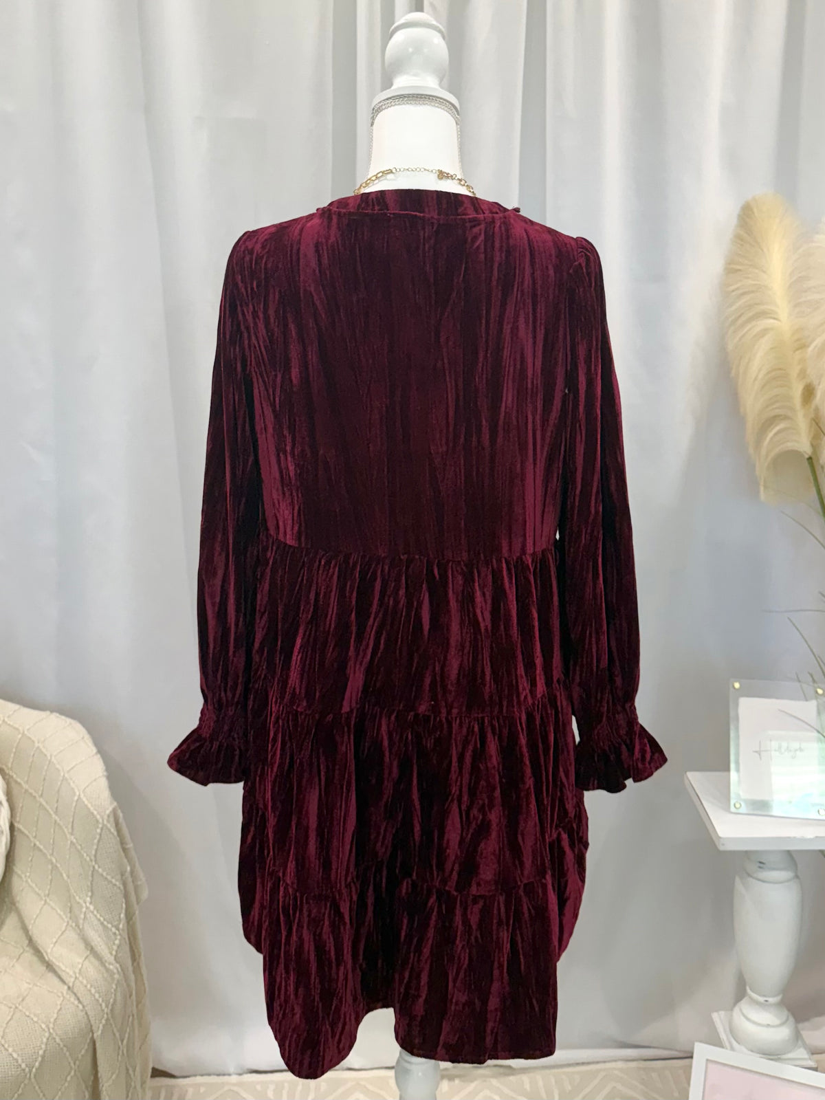 Raspberry Mousse Velvet Dress (Pockets!)