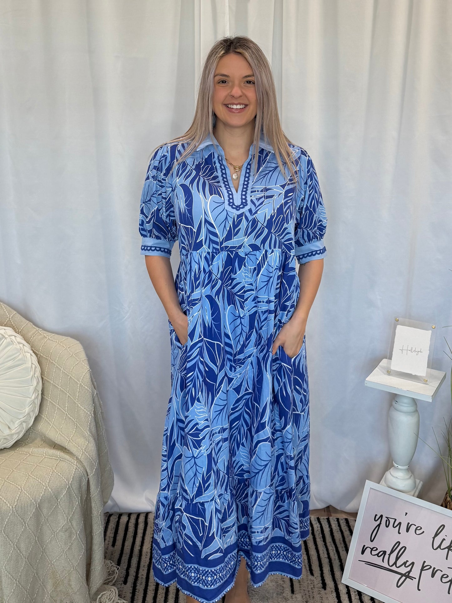 Beautiful Blue Hawaiian Dress