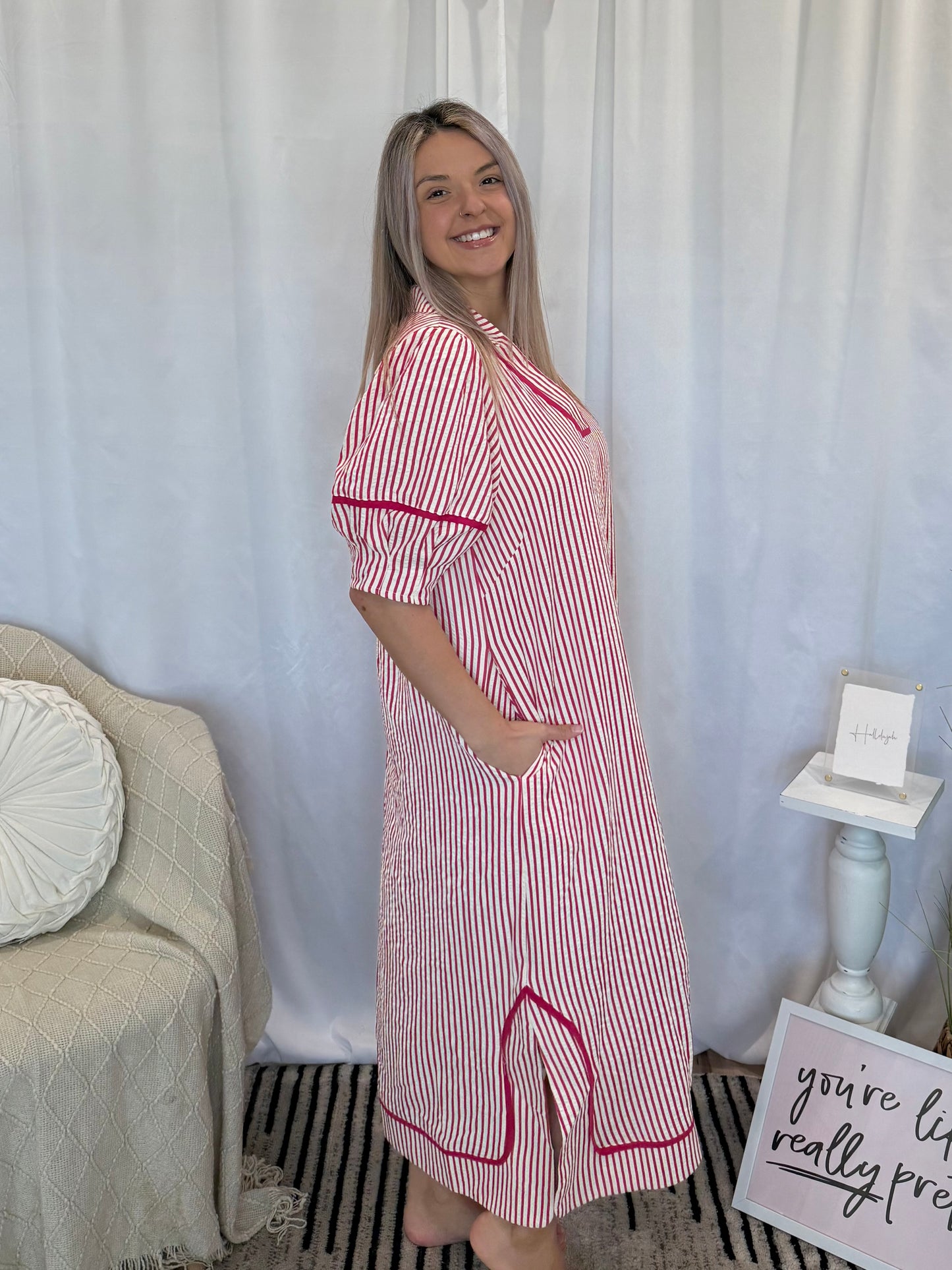 Pink Vacay Dress (Pockets!)