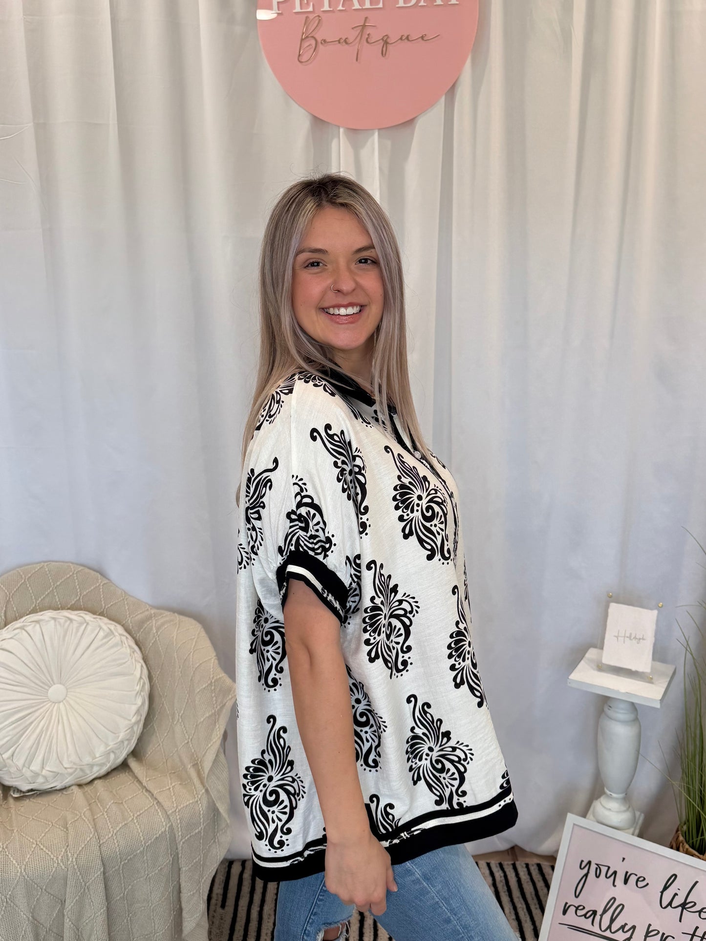 Classic Contrast Top