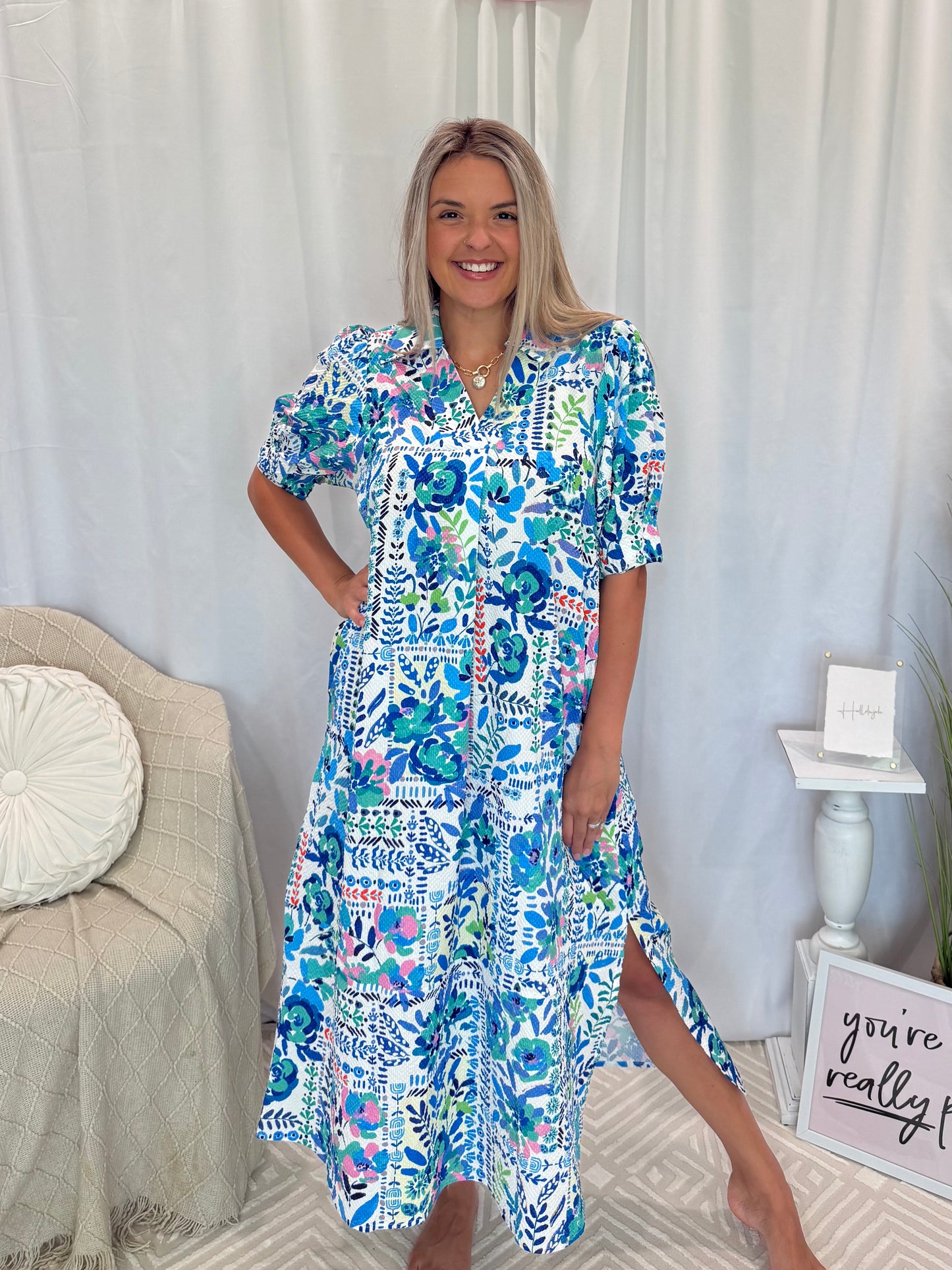 Sky & Baby Blue Dress (Pockets!)
