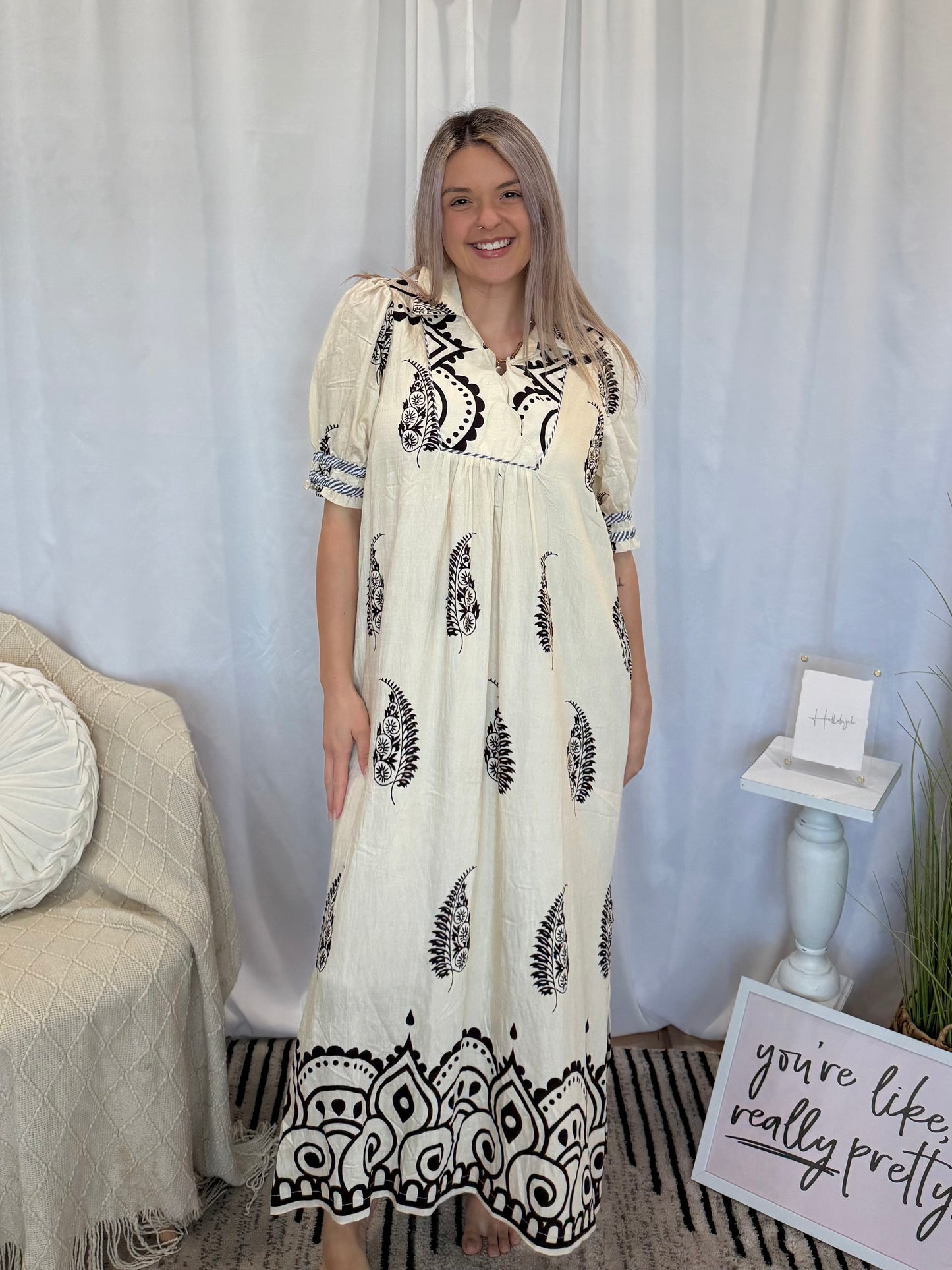 Cream Whipped Dress (Pockets!)