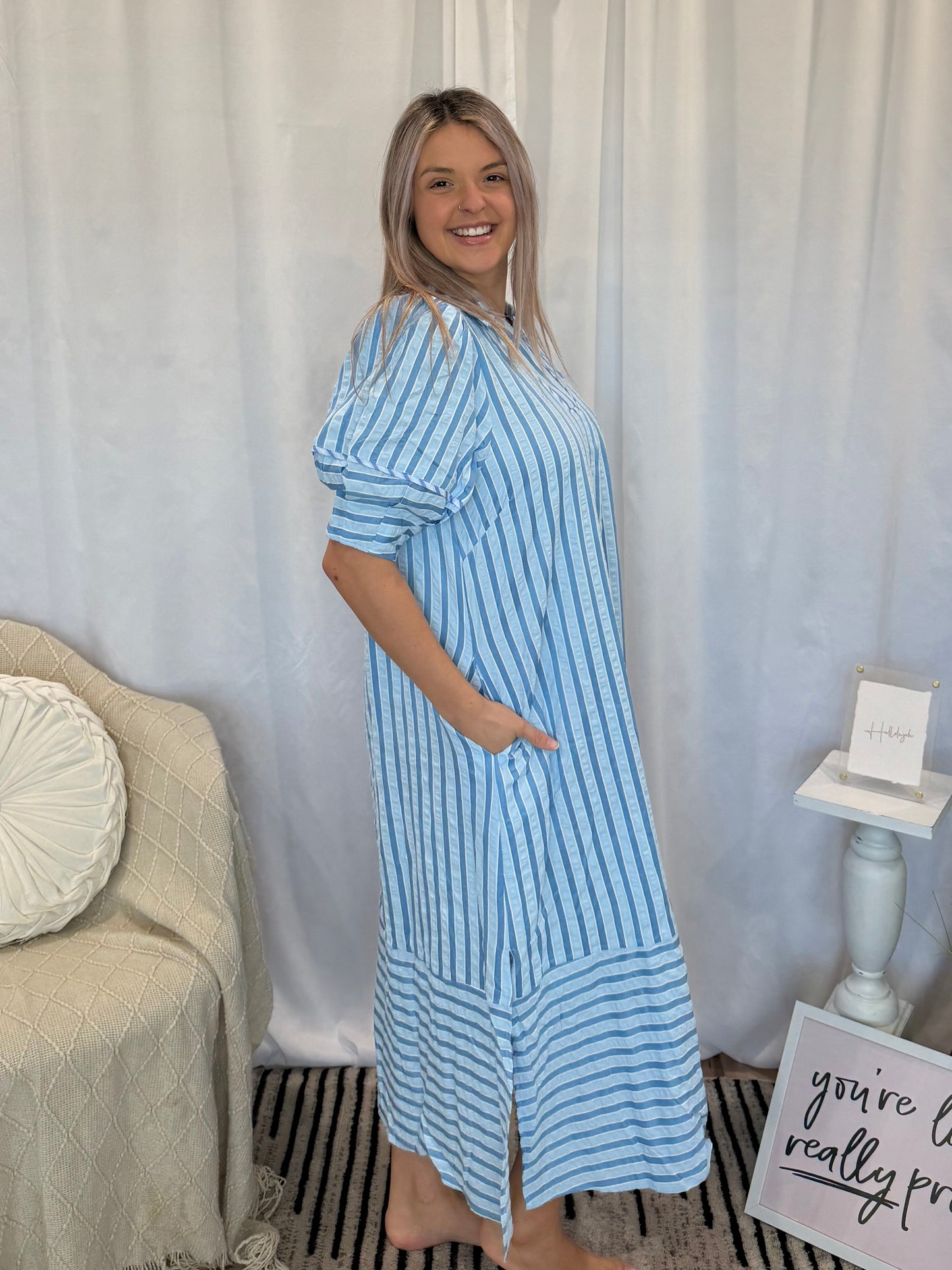 Blue Bliss Dress (Pockets!)