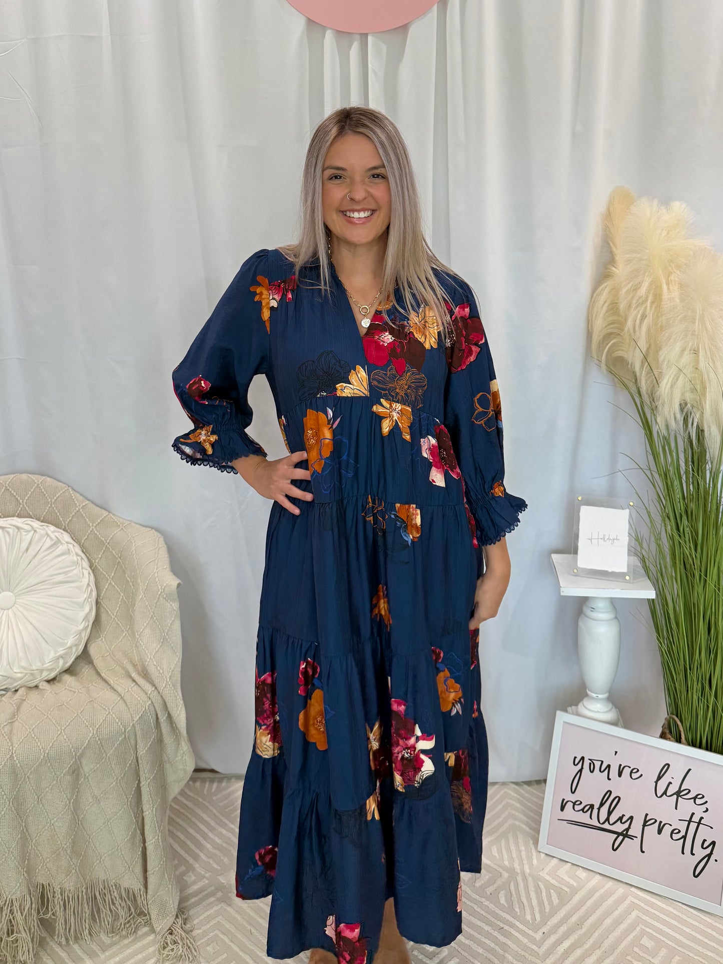 Bold in Blue Dress (Pockets!)