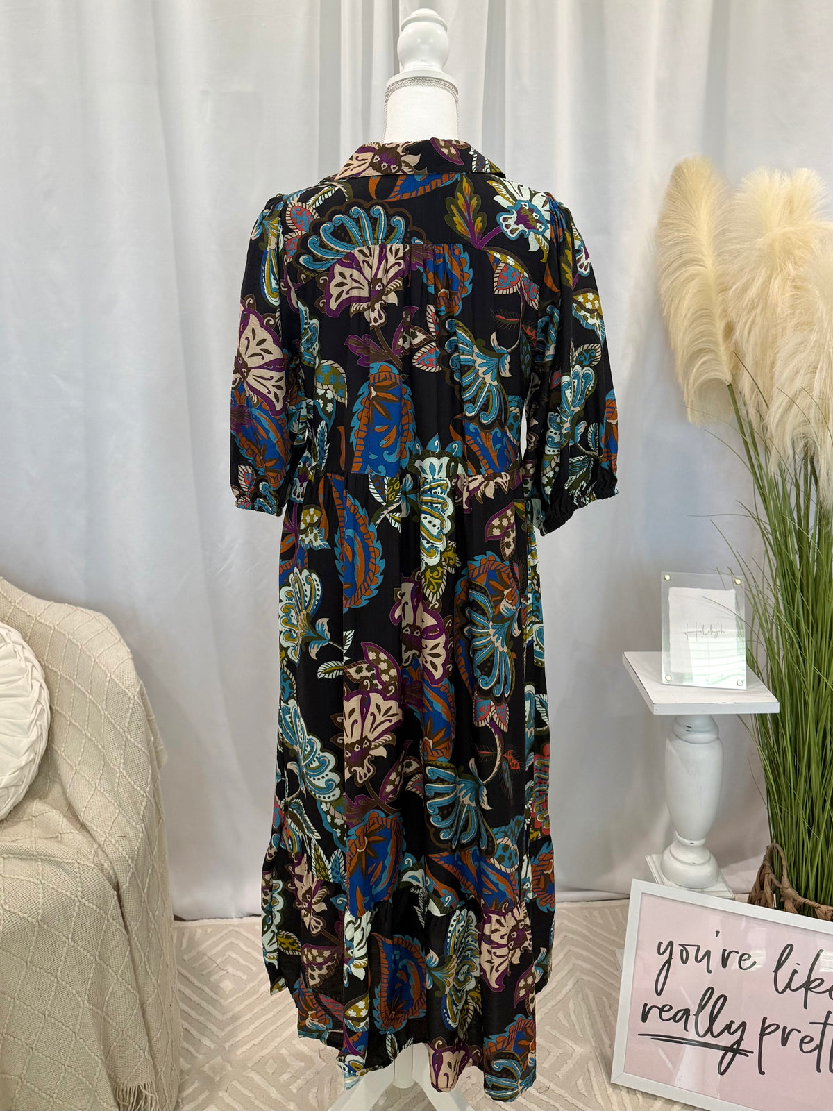 Midnight Signature Style Midi Dress (Pockets!)