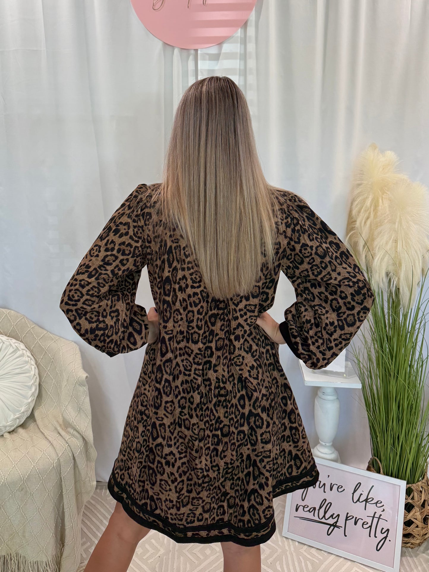 Sleek Cheetah Corduroy Dress (Pockets!)