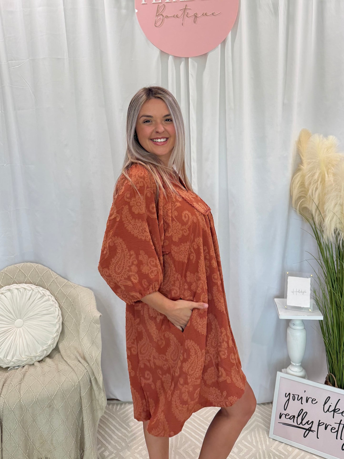 For the Love of Rust Dress (Pockets!)
