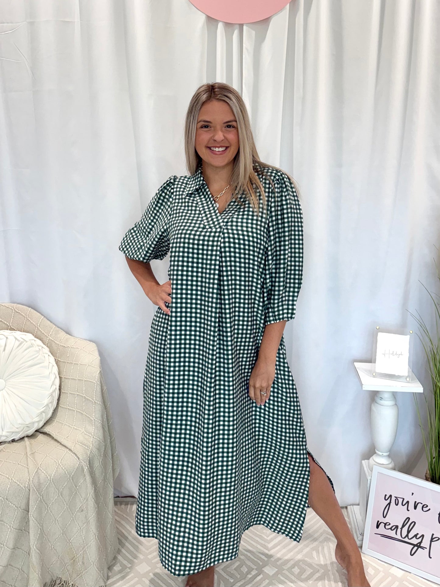 Forest Gingham Dress (Pockets!)