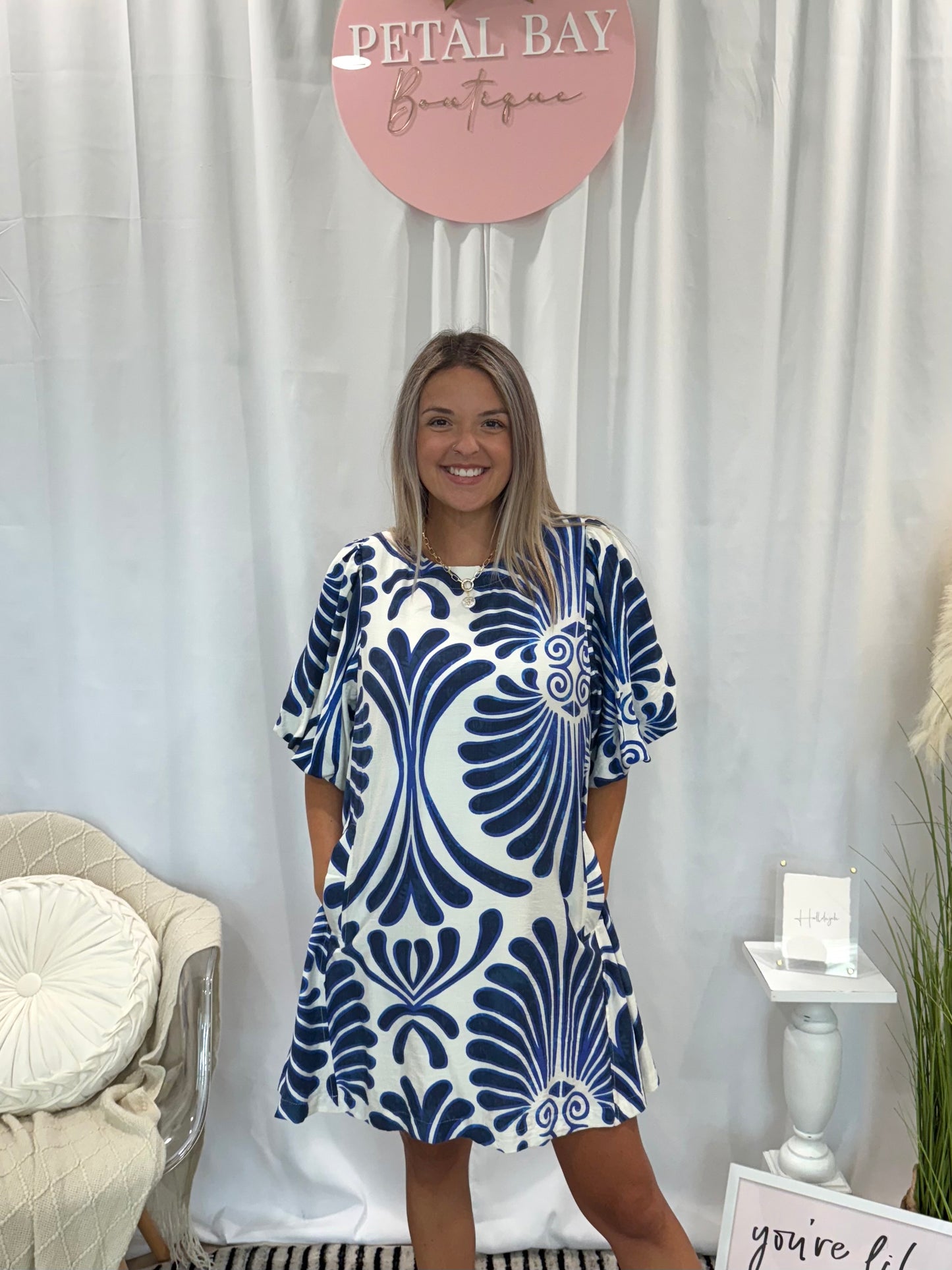 Navy Vacay Dress (Pockets!)