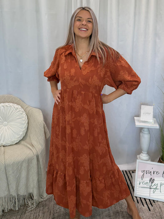 Burnt Orange Elite Dress