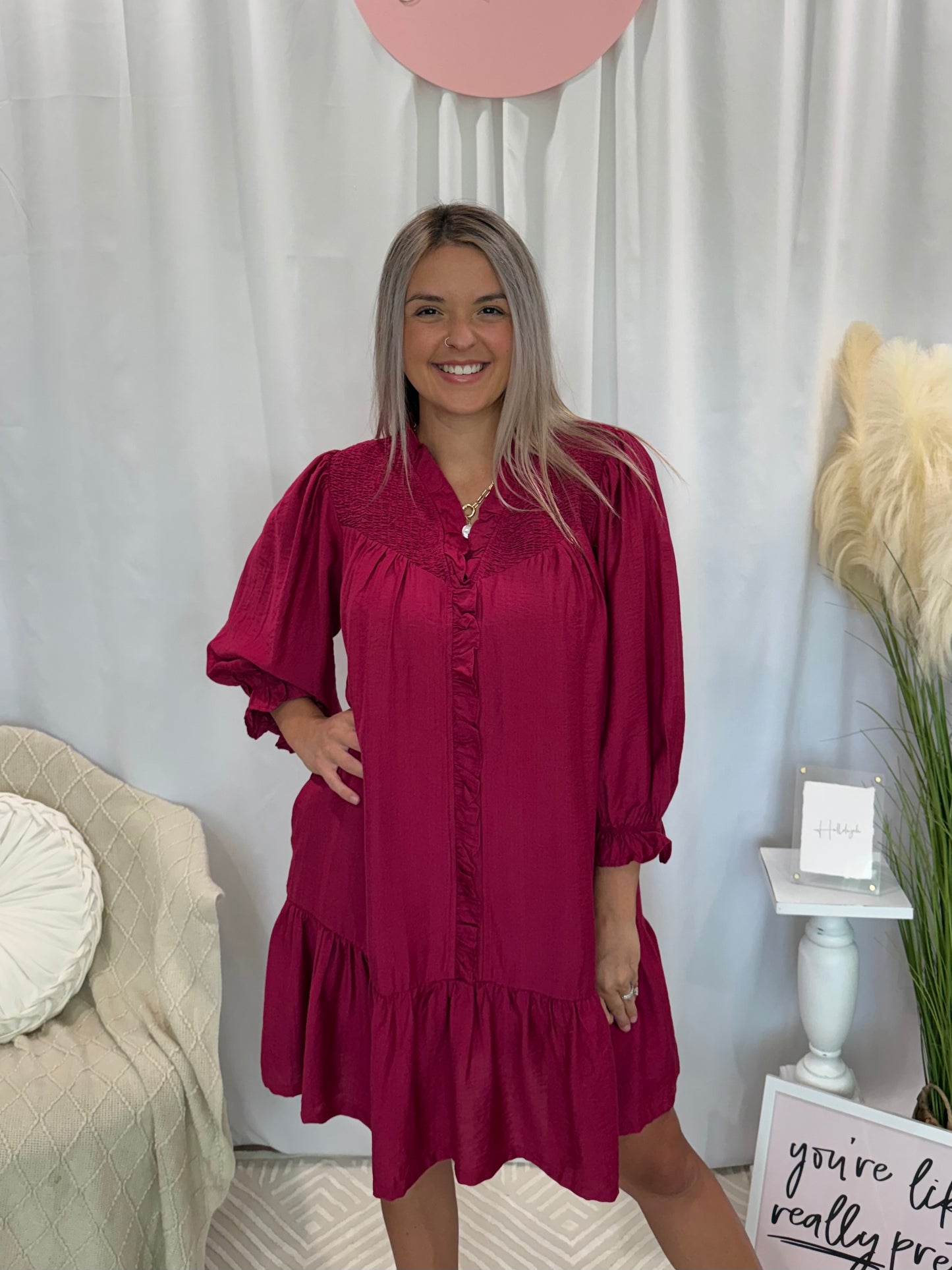 Free To Be Raspberry Dress (Pockets!)