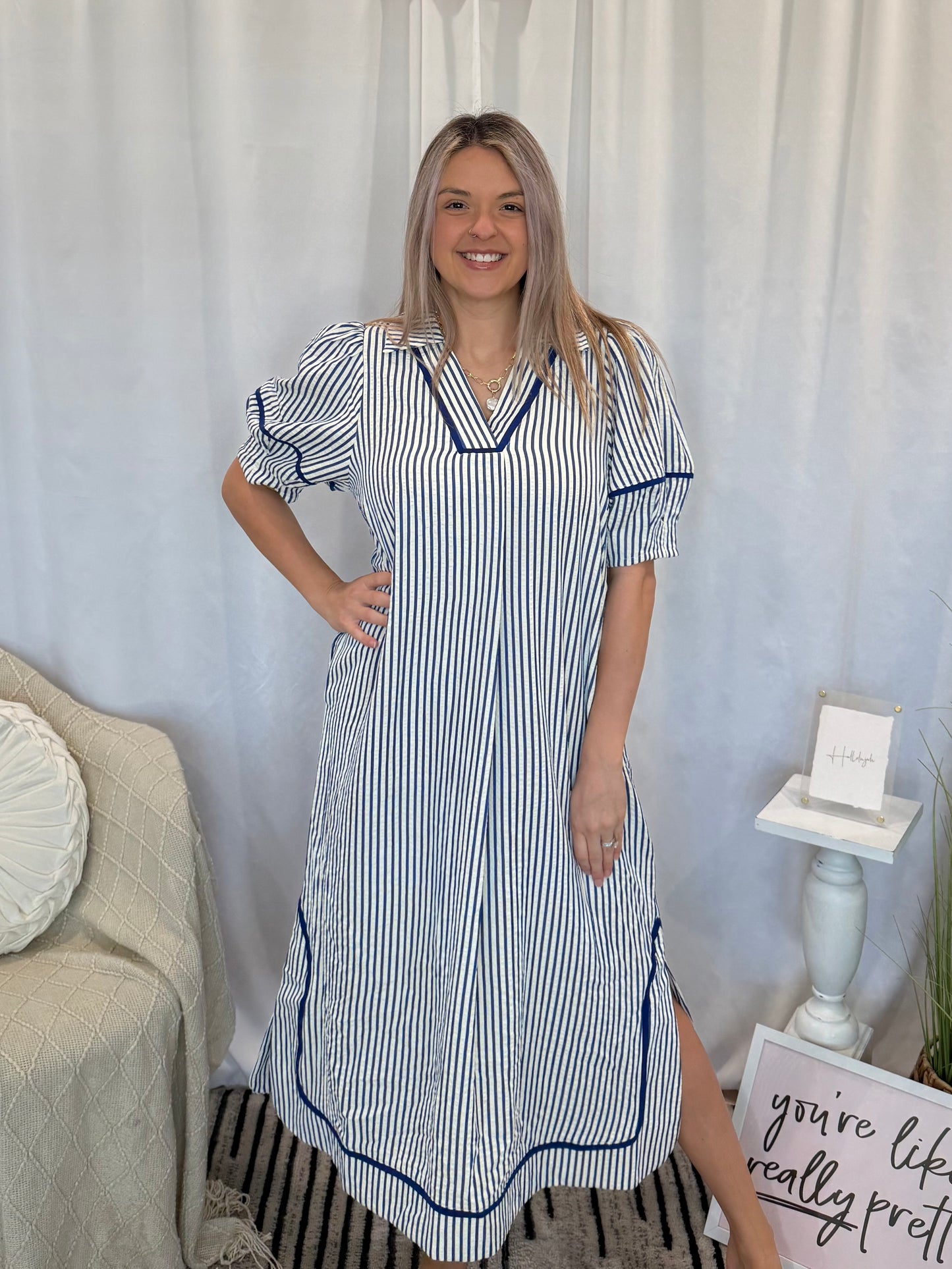 Blue Vacay Dress (Pockets!)