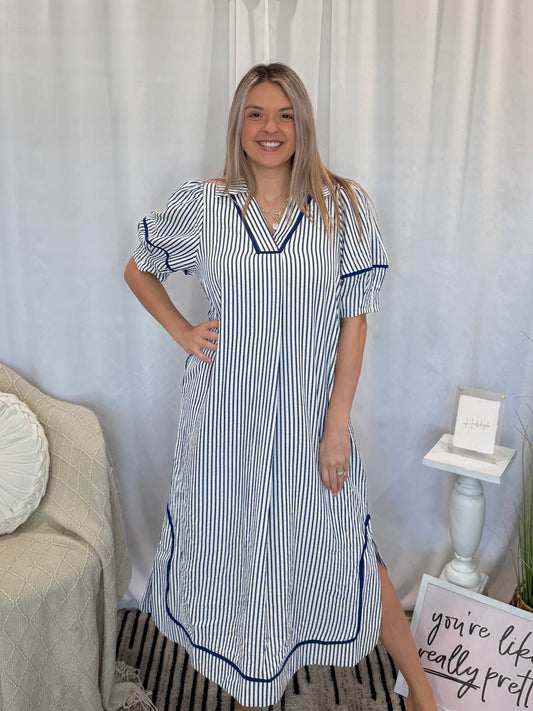 Blue Vacay Dress (Pockets!)