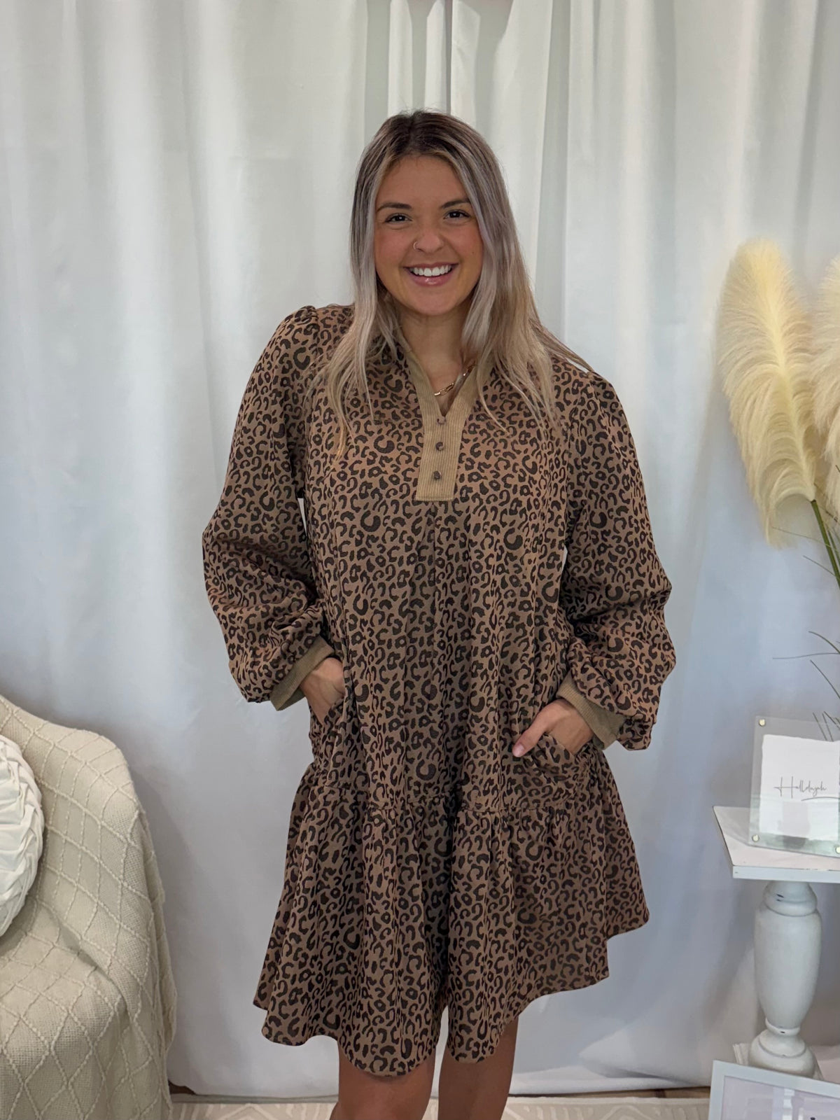Brown Cheetah Dress (Pockets!)