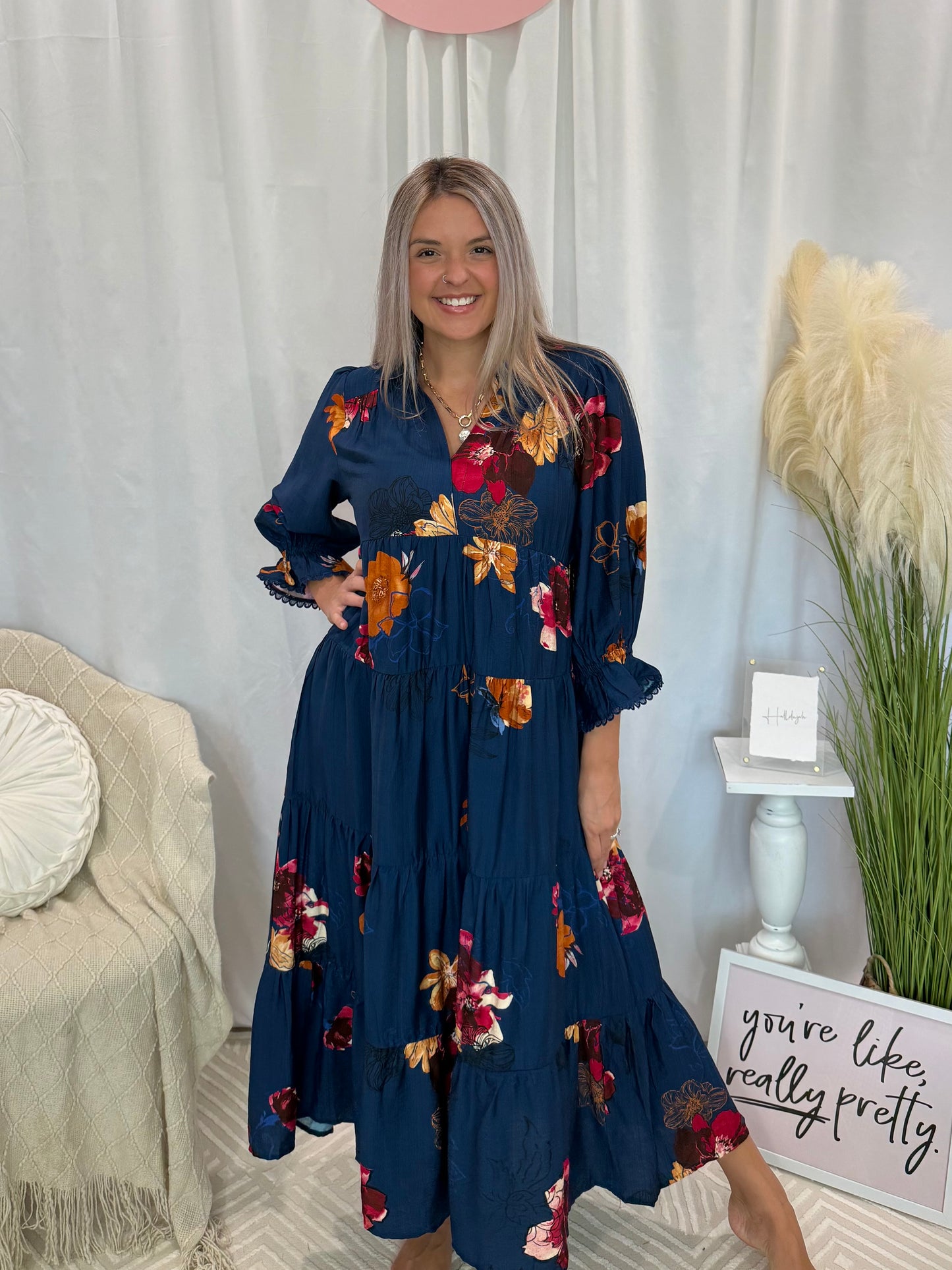 Bold in Blue Dress (Pockets!)