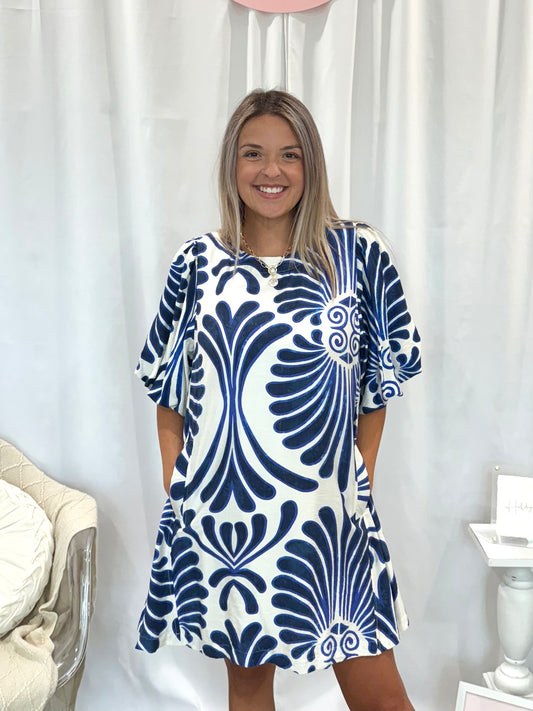 Navy Vacay Dress (Pockets!)