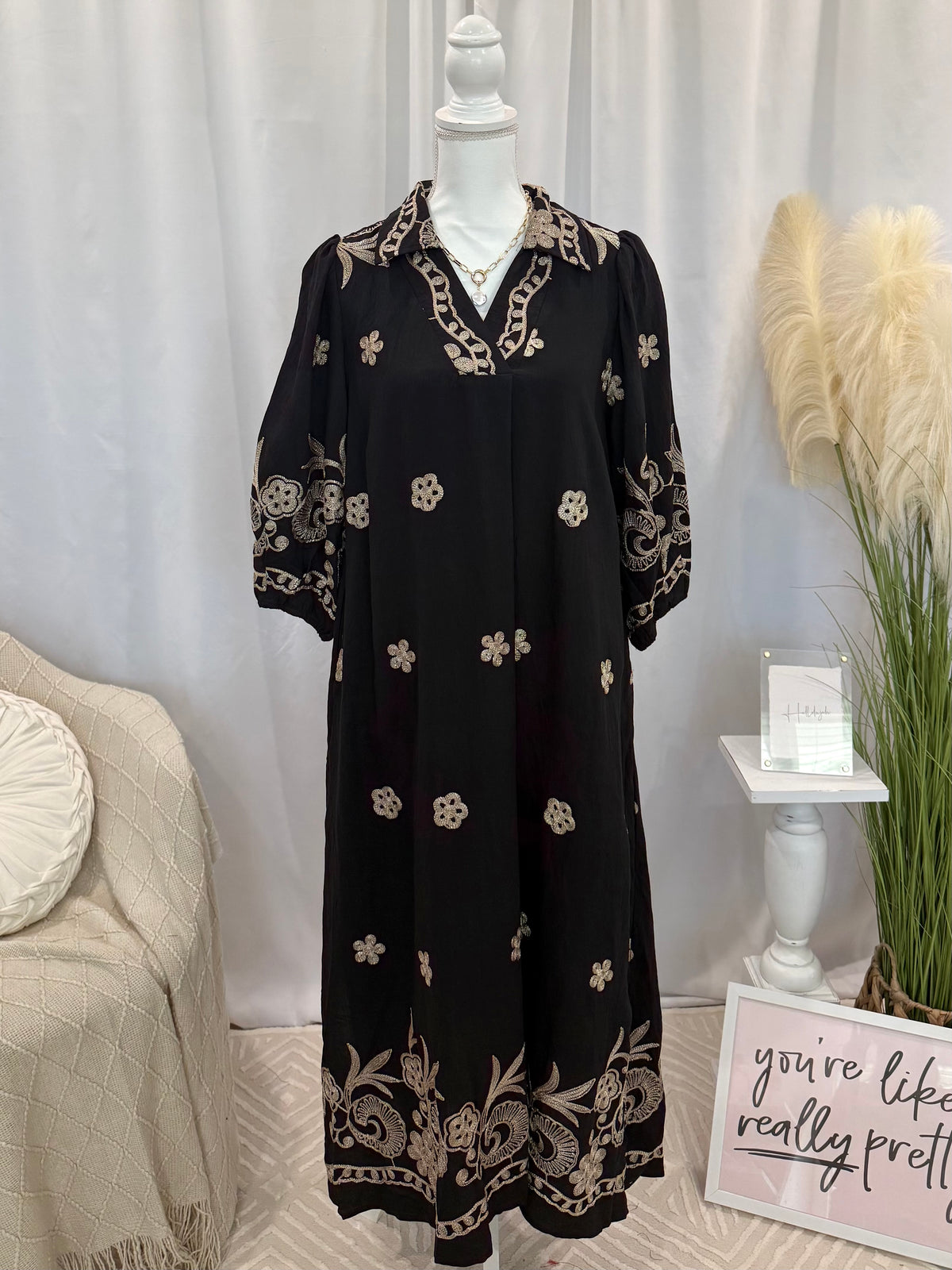 Sleek Onyx Dress (Pockets!)