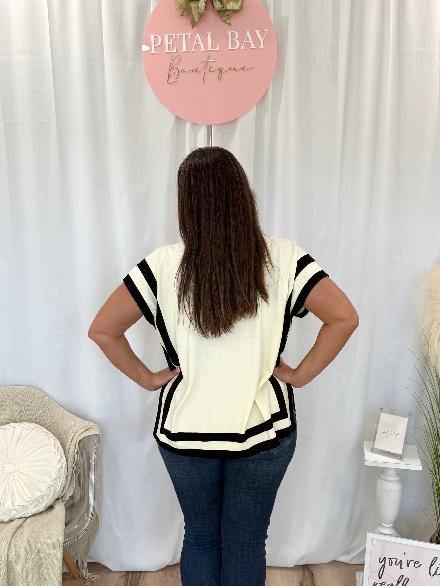 Cream Lines Top