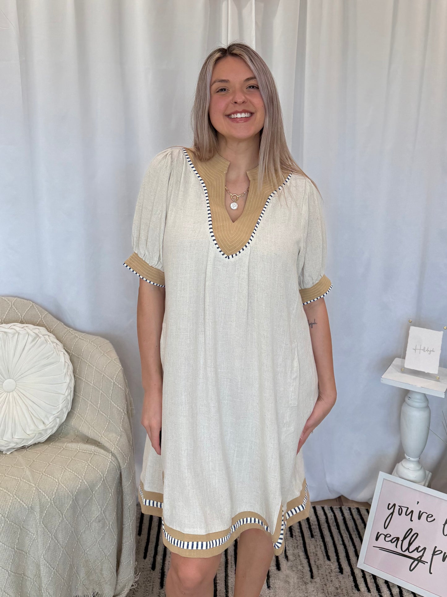 Born For Beige Dress (Pockets!)